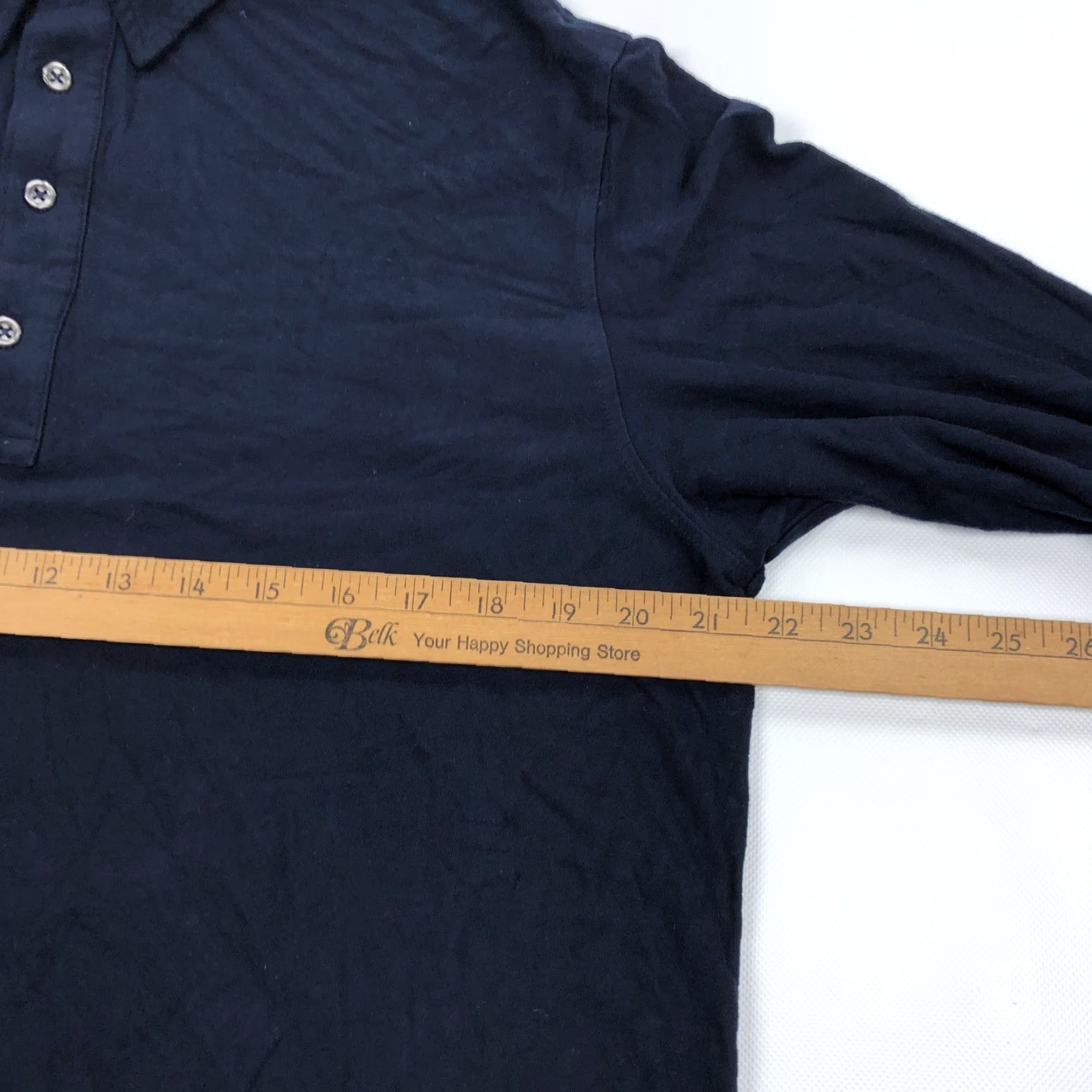 Polo Ralph Lauren Polo by Ralph Lauren Mens L Navy Blue Long Sleeve Rayon Viscose Blend Polo Shirt Size US L / EU 52-54 / 3 - 6 Thumbnail