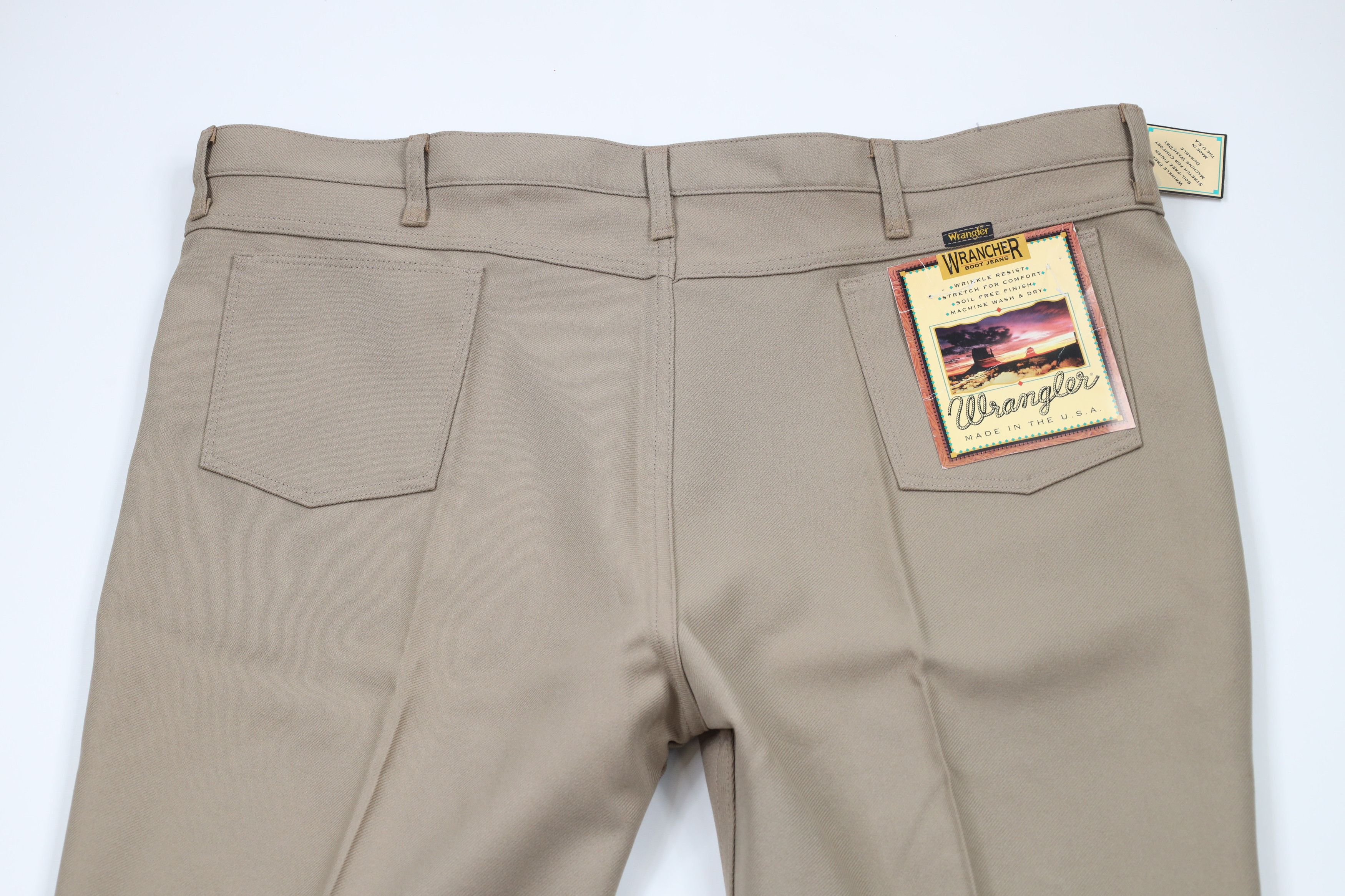 Vintage × Wrangler Deadstock Vintage 90s Wrangler Knit Wide Leg Pants Beige USA Size US 44 / EU 60 - 11 Thumbnail