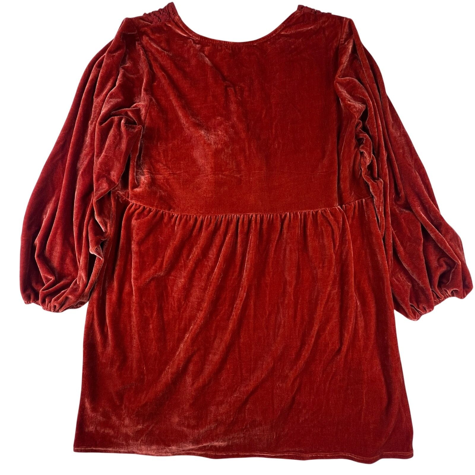 Rusty Rust Velvet Lace Mini Dress 3XL – Boho Witchy Romantic Size 3XL / US 20-22 - 4 Thumbnail