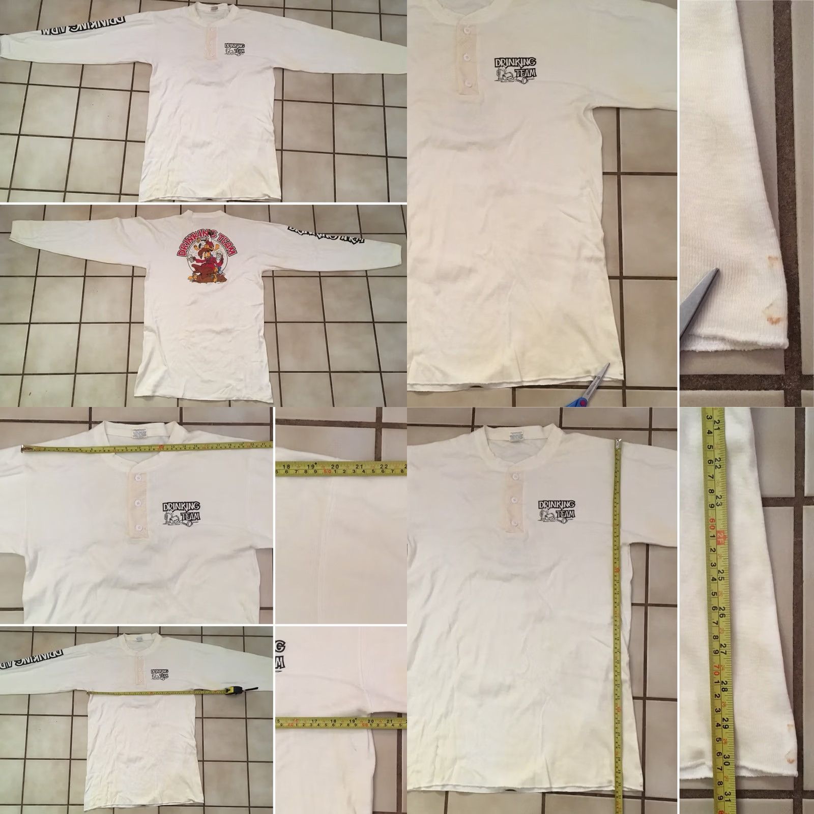 Vintage VINTAGE Buffalo Shirts T-Shirt DrinkING Team Drinking Arm Graphics Henley XL Ivory Men 80s Graphic Tee Size US XL / EU 56 / 4 - 8 Thumbnail