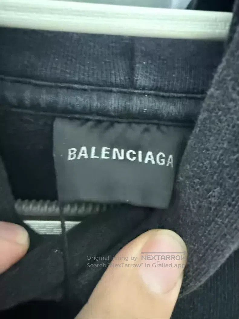 Balenciaga Balenciaga Washed Distressed Embroidered Sweatshirt Hoodie Size US XL / EU 56 / 4 - 3 Thumbnail