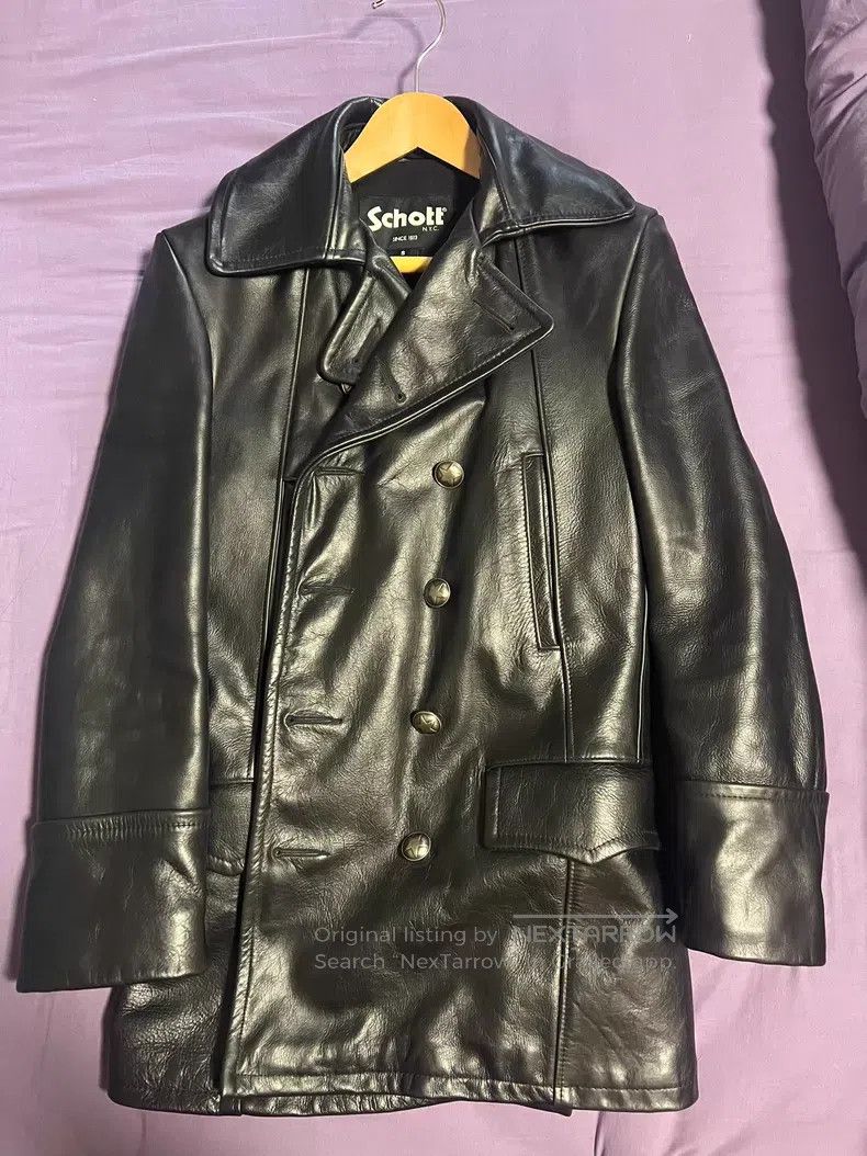Schott Schott Slim double-breasted cowhide rock moto coat Size US S / EU 44-46 / 1 - 1 Thumbnail
