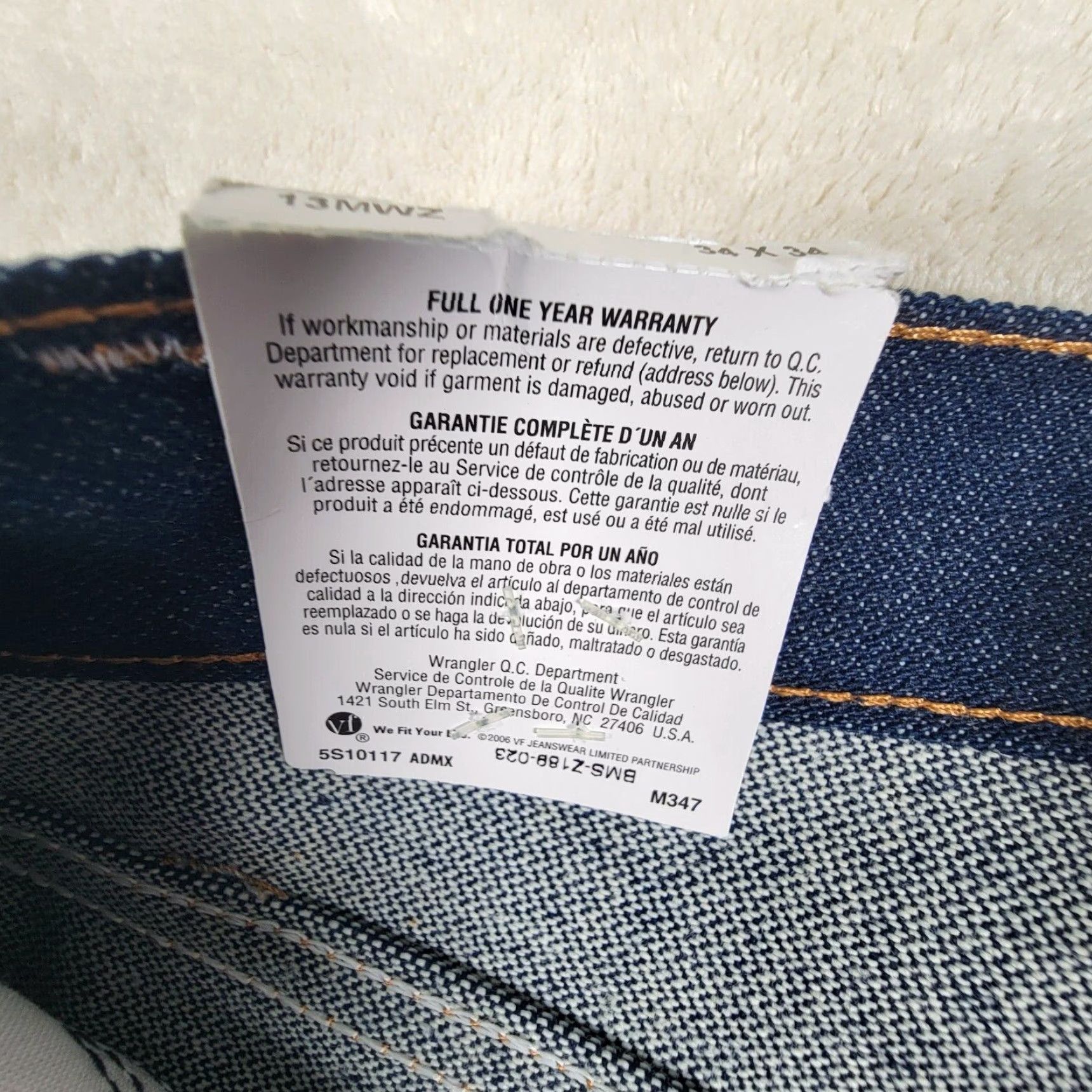 Wrangler VINTAGE Wrangler Cowboy Cut Jeans | 34x34 | Men’s 13MWZ | Blue Denim | 5-Pocket | Dark Wash | Regular Fit Size US 34 / EU 50 - 7 Thumbnail
