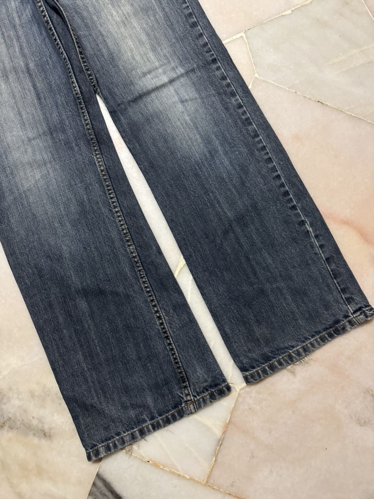 Japanese Brand FLARED JAPANESE THRASHED INSANE 90s STYLE DENIM JEANS Size US 32 / EU 48 - 8 Thumbnail