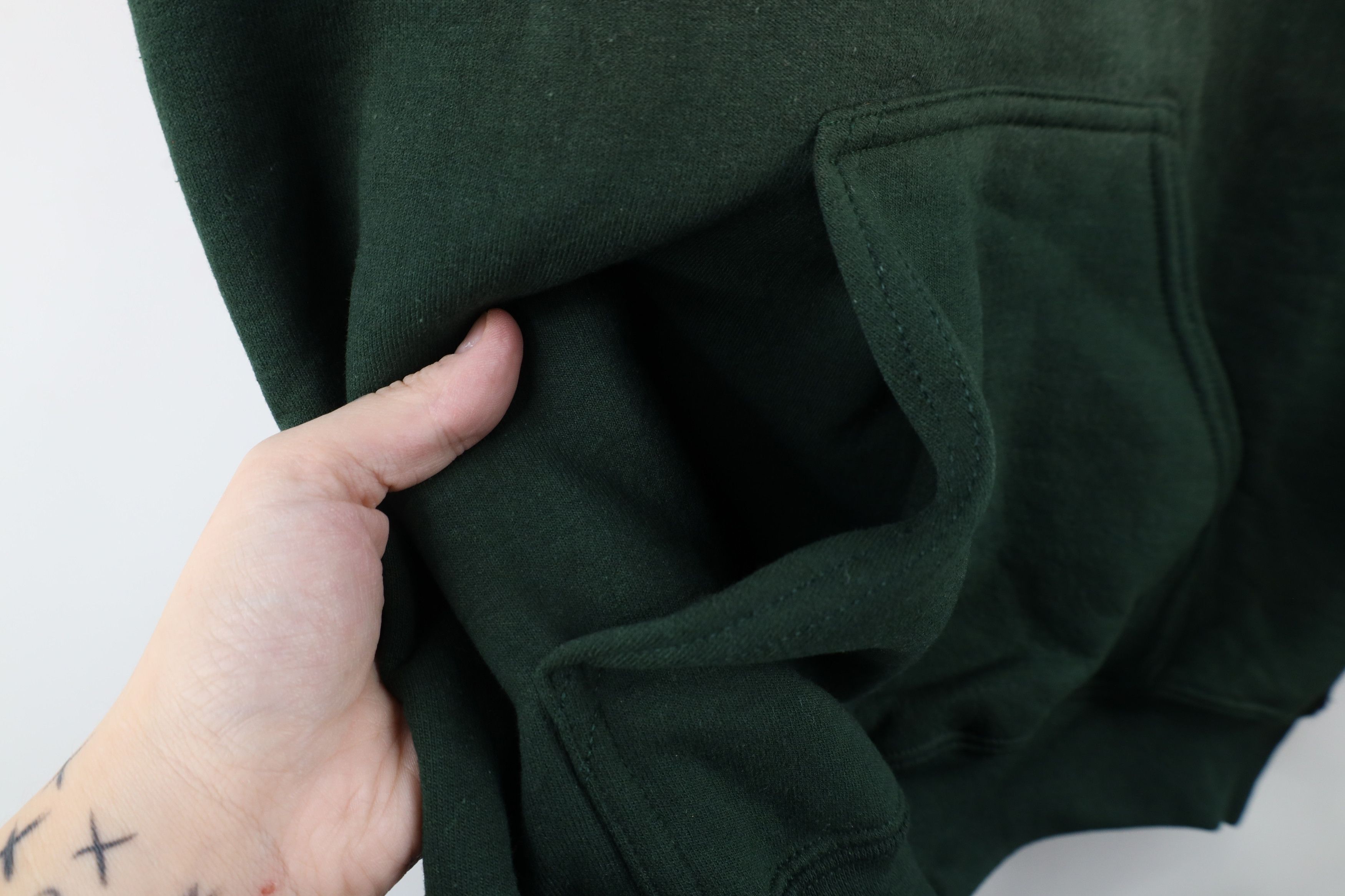 Vintage Vintage 90s Streetwear Blank Hoodie Sweatshirt Hunter Green Size US S / EU 44-46 / 1 - 5 Thumbnail