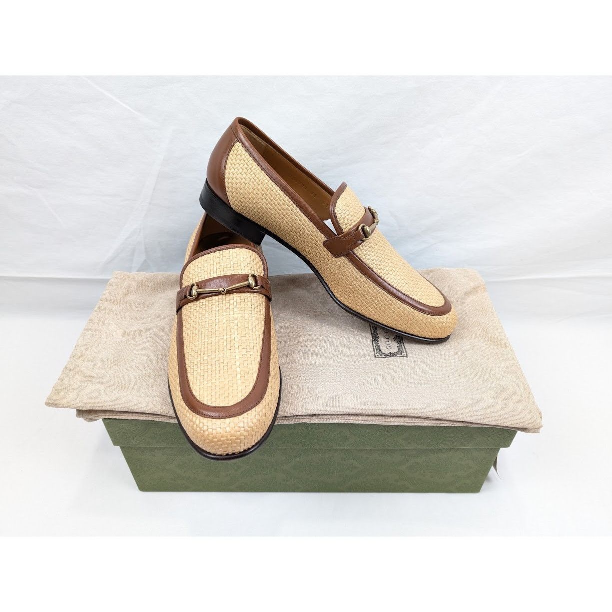 Gucci o1rshd1 Horsebit Buckle Loafers in Beige/Brown Size US 11.5 / EU 44-45 - 20 Thumbnail