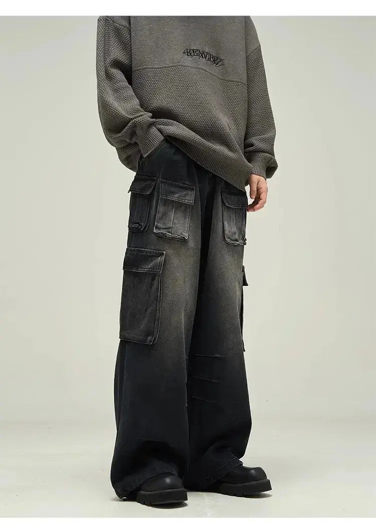 Japanese Brand Vintage multi pocket washed jeans Size US 32 / EU 48 - 1 Thumbnail