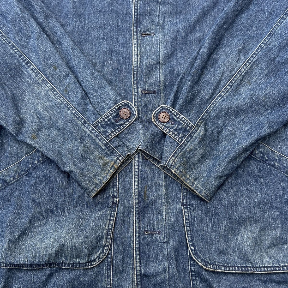 Japanese Brand × Lands' End × Vintage Vintage 90s Lands End Workwear Coat Denim Jacket Size US M / EU 48-50 / 2 - 9 Thumbnail