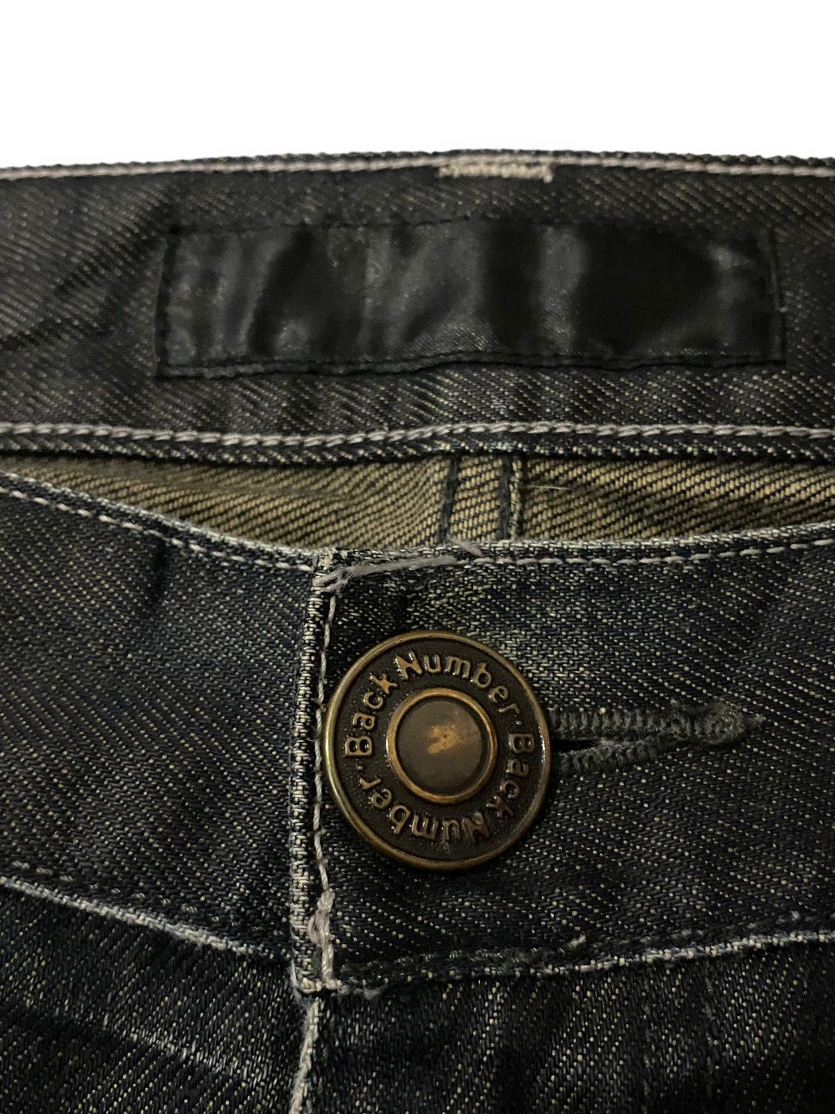 Black Label Japan BACK NUMBER BLACK LABEL Washed Distressed Jeans Denim Size US 35 - 7 Thumbnail