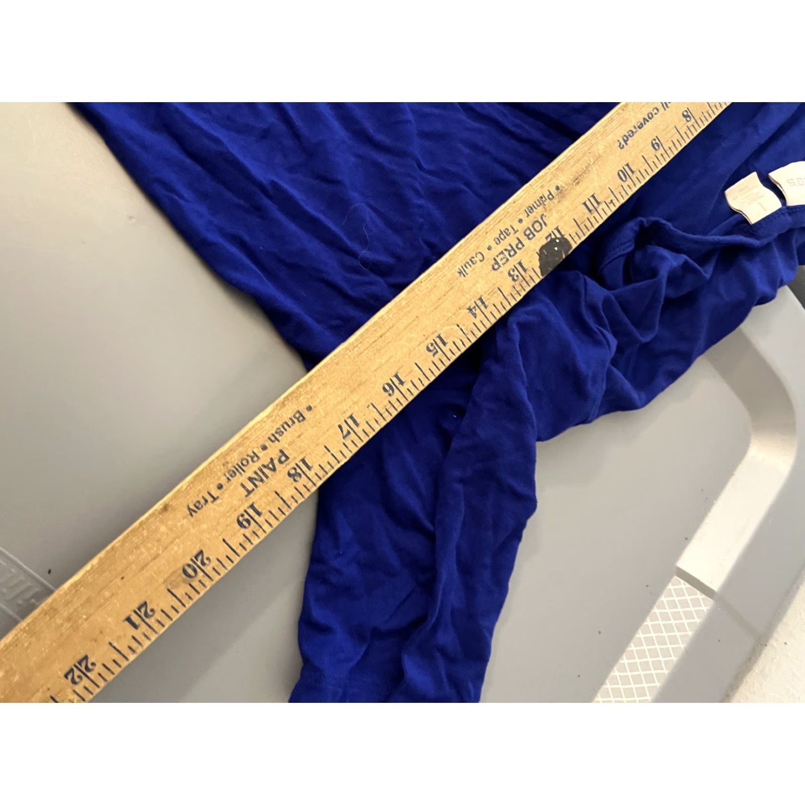 Vintage Chico's Shirt Womens 1 Blue Asymmetrical Short Sleeve Tee Stretch T-Shirt Round Neck Lace Crochet Vintage: No Size XS / US 0-2 / IT 36-38 - 5 Thumbnail