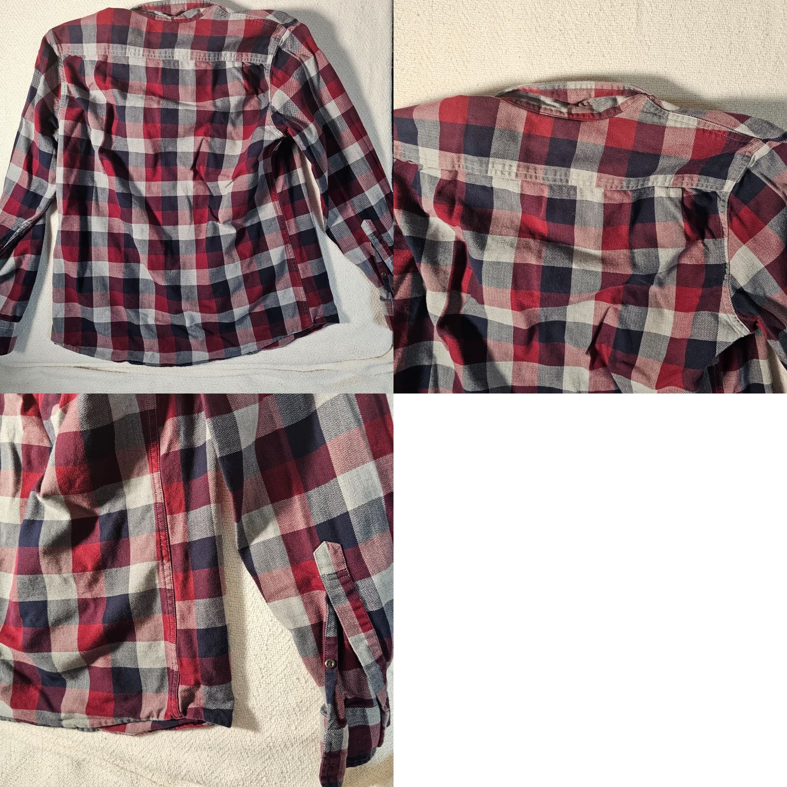 Vintage Goodthreads Brand Men’s L Red Check Long Sleeve Button Flannel Shirt Pockets Slim Fit Size US L / EU 52-54 / 3 - 8 Thumbnail