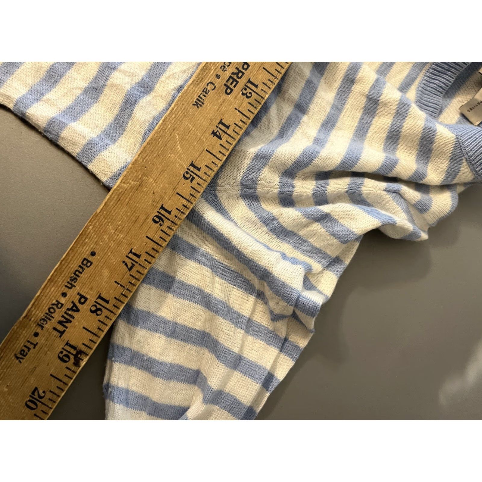 Ann Taylor VINTAGE Ann Taylor Loft Sweater Women PXS Blue Striped Knit Crew Neck Pullover Small Size XS / US 0-2 / IT 36-38 - 4 Thumbnail