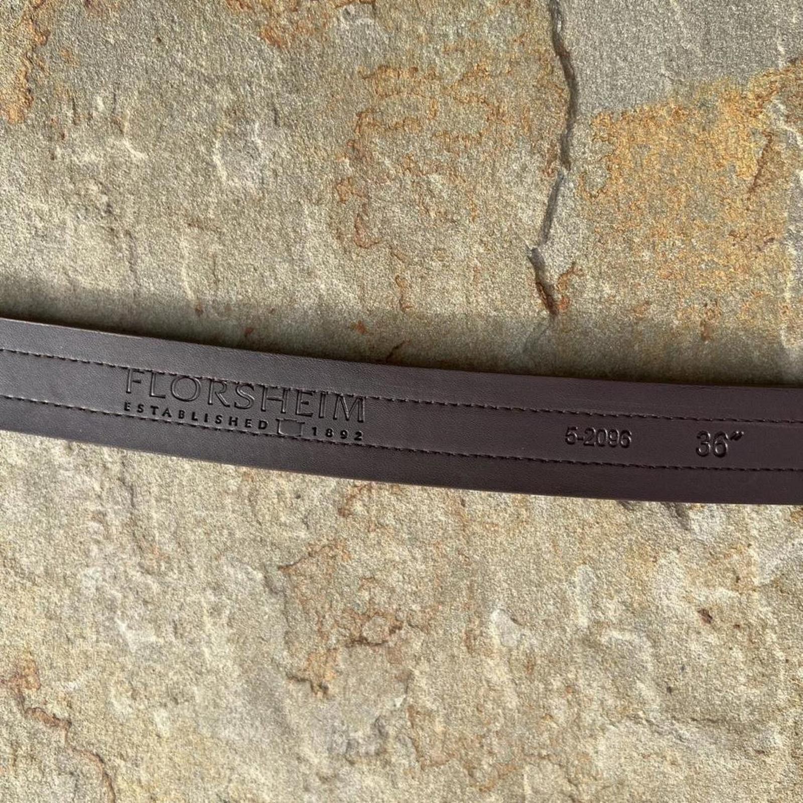 Florsheim Y2K Brown Leather Rib Belt Size ONE SIZE - 6 Thumbnail