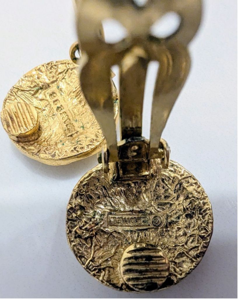Chanel Chanel Vintage Door Knocker Clip-on Earrings Gold Size ONE SIZE - 6 Thumbnail