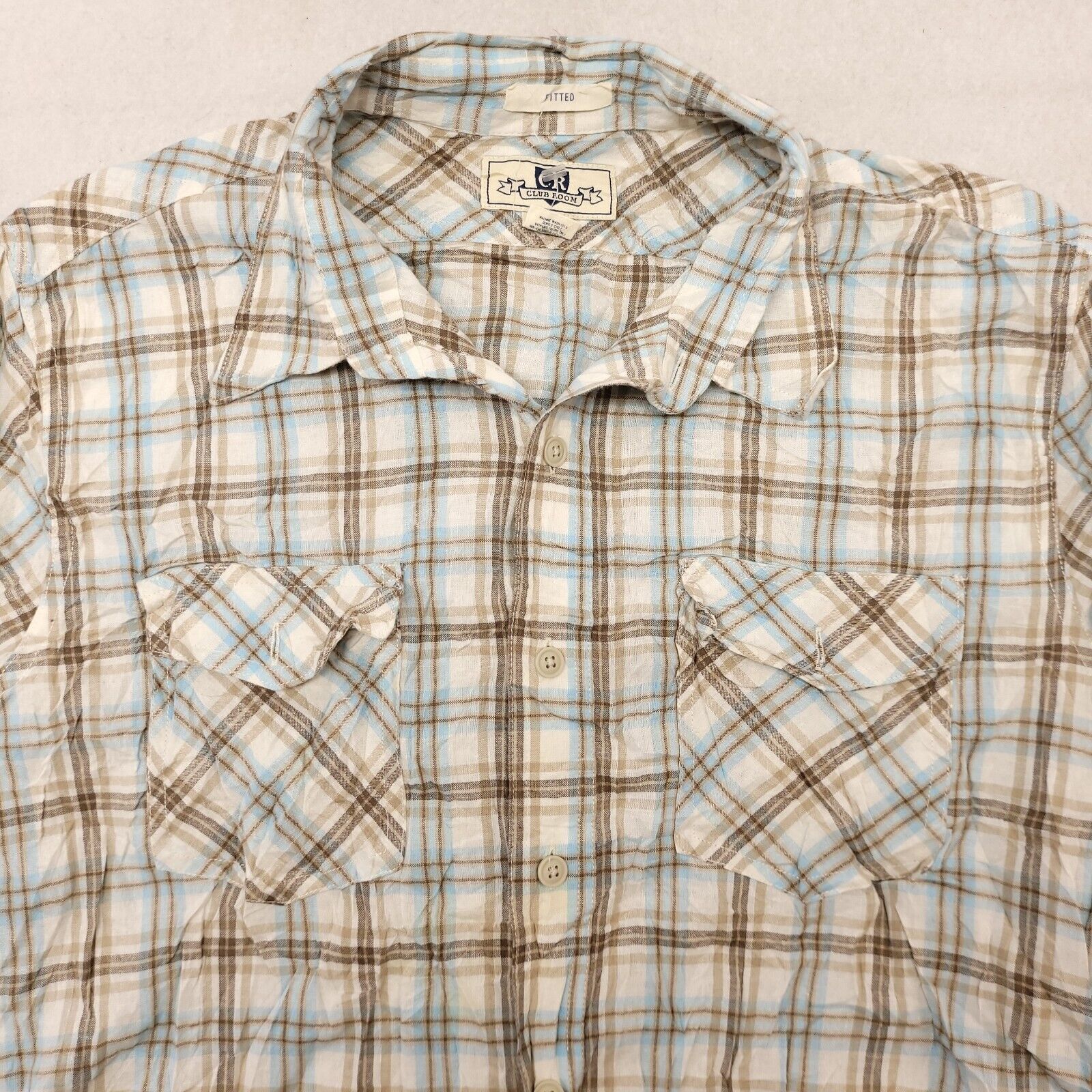 Club Room Club Room Tartan Flannel Button Up Shirt Mens Size L White Size US L / EU 52-54 / 3 - 1 Thumbnail