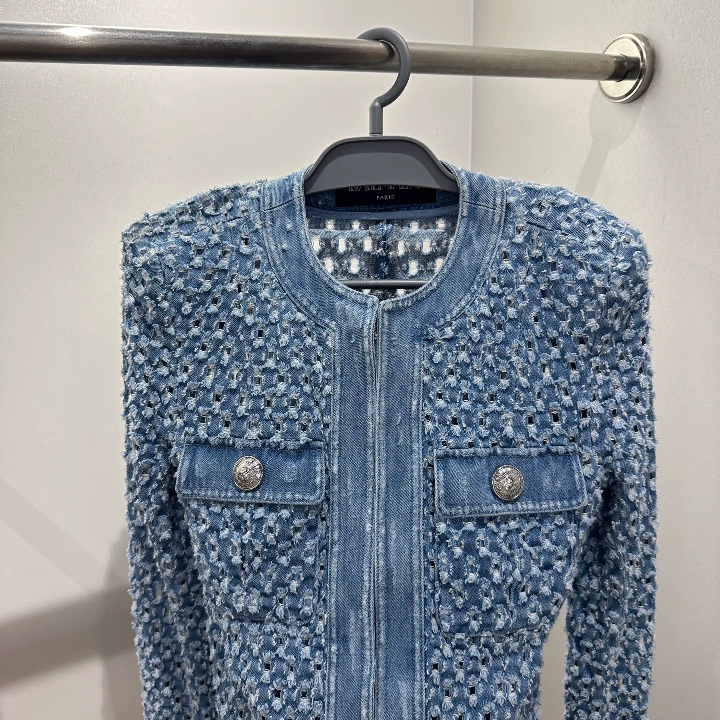 Balmain Balmain apr665 cutout silver button denim jacket 34 Size XXS / US 00 / IT 34 - 6 Thumbnail