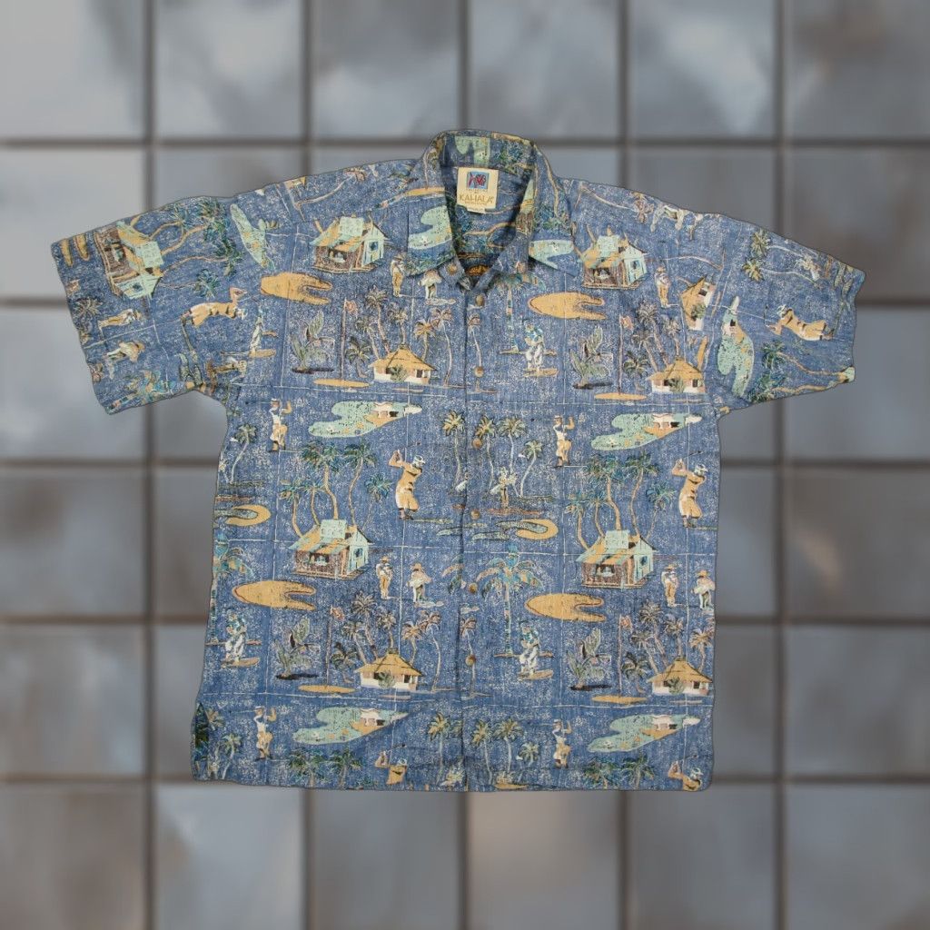 Vintage VINTAGE Kahala Avi Collection Shirt Mens Medium Blue Hawaiian Golf Button-Up (M36 USA) Size US M / EU 48-50 / 2 - 1 Thumbnail