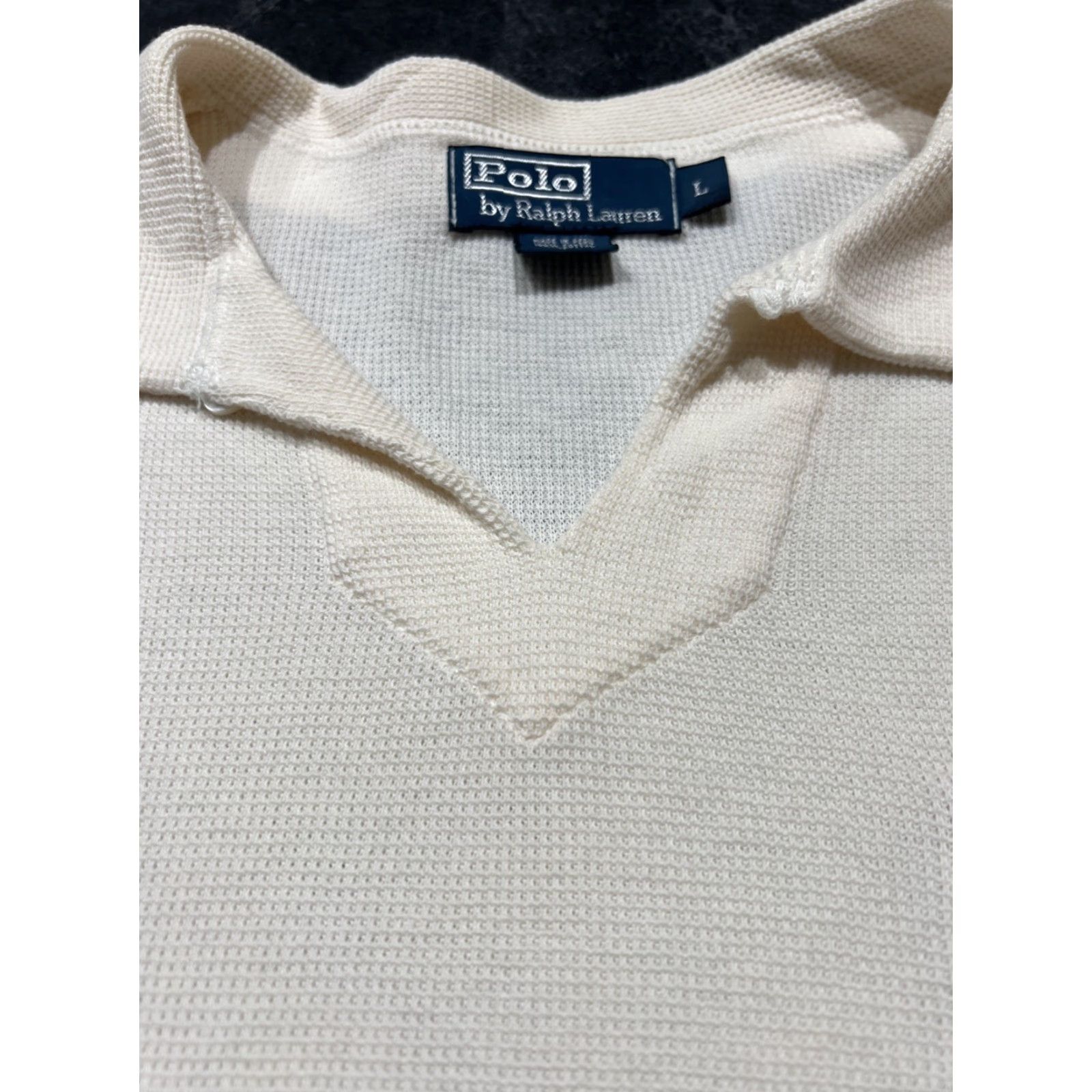 Polo Ralph Lauren POLO RALPH LAUREN VINTAGE CLUB WAFFLE KNIT SHIRT BEIGE LARGE MENS Size US L / EU 52-54 / 3 - 4 Thumbnail