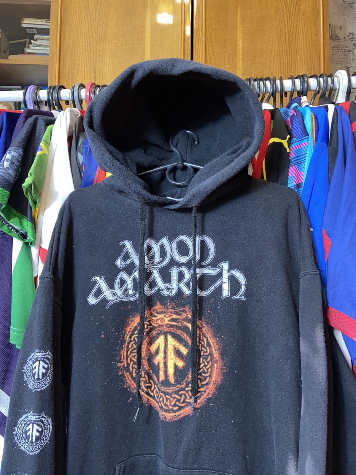 Band Tees × Vintage AMON AMARTH VINTAGE 00s VIKING BAND TOUR ADULT HOODIE Size US XL / EU 56 / 4 - 3 Thumbnail