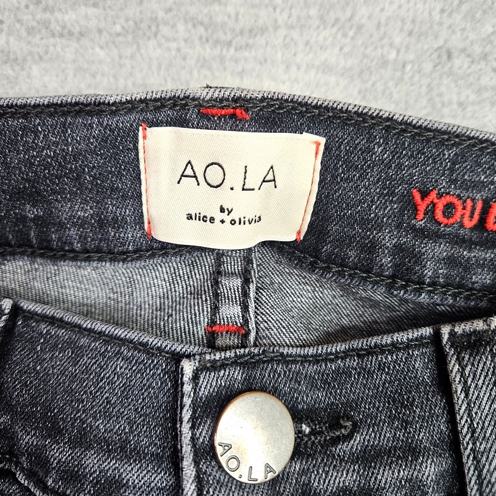 Alice + Olivia Alice + Olivia AO.LA Women’s Good High Rise Exposed Button Skinny Jeans Sz 28 Size 28" / US 6 / IT 42 - 4 Thumbnail