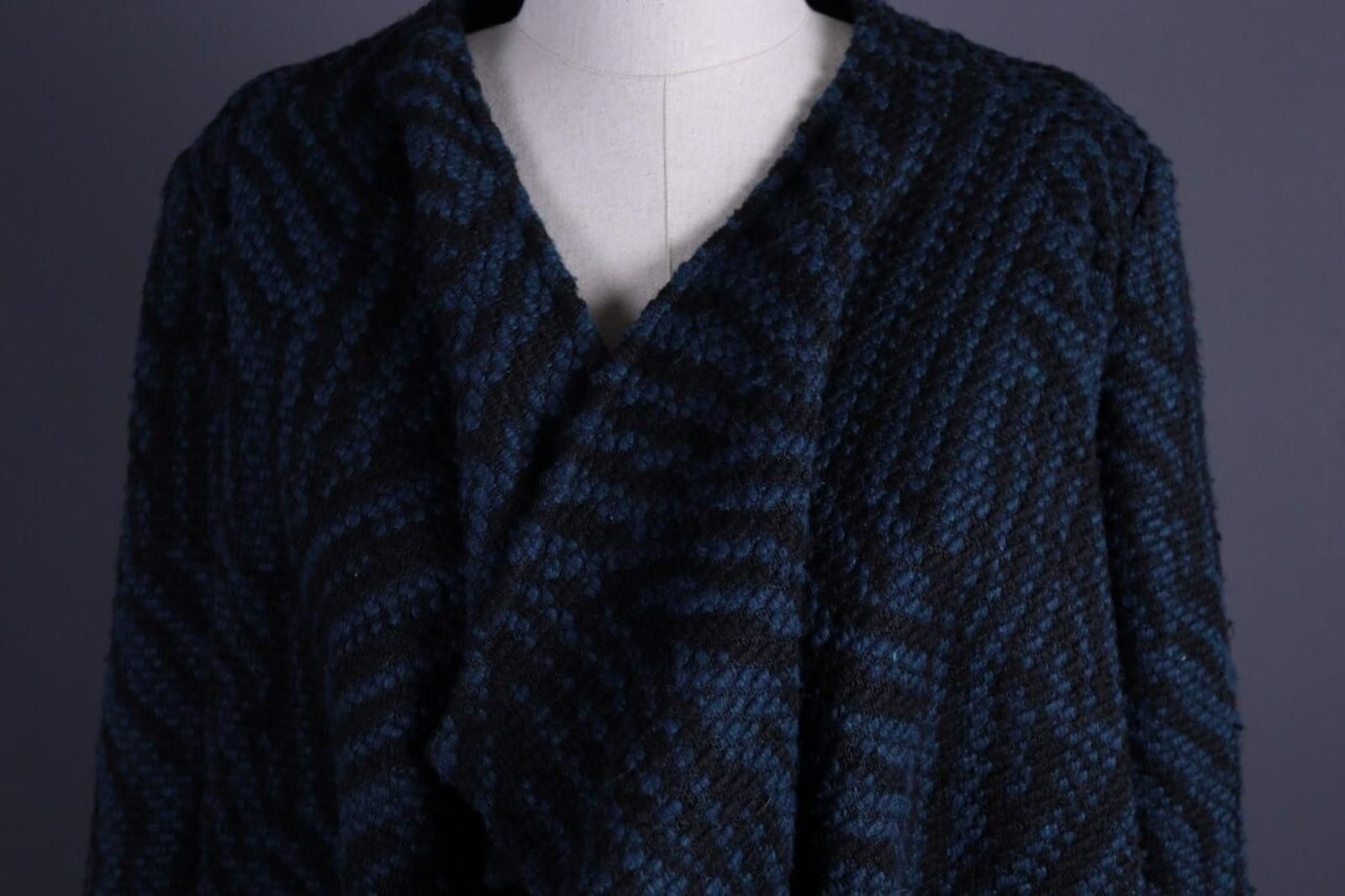 Wilkes Bashford Ba&Sh Black Geomeric Open Front Cardigan Cape Sweater Size 3 Size M / US 6-8 / IT 42-44 - 3 Thumbnail