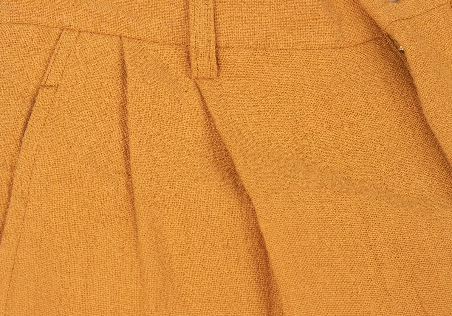 Issey Miyake Linen Two-Tuck Pants in Mustard, Size M Size US 38 / EU 54 - 6 Thumbnail