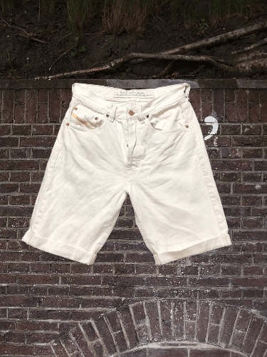 Diesel white jeans shorts Diesel Y2K Vintage denim streetwear Size US 29 - 1 Thumbnail