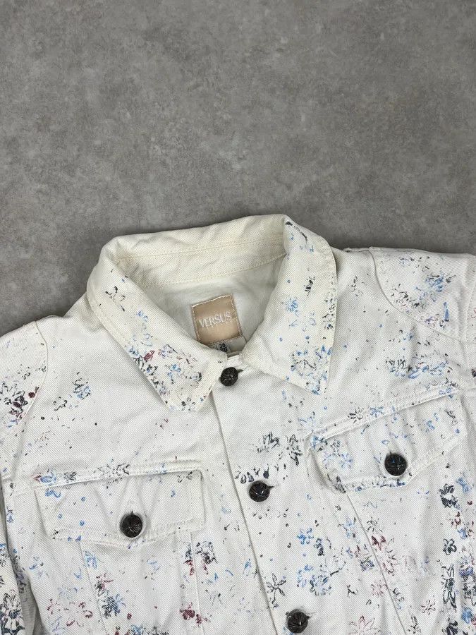 Versace Versace Royal Erased White Denim Jacket Size US S / EU 44-46 / 1 - 5 Thumbnail