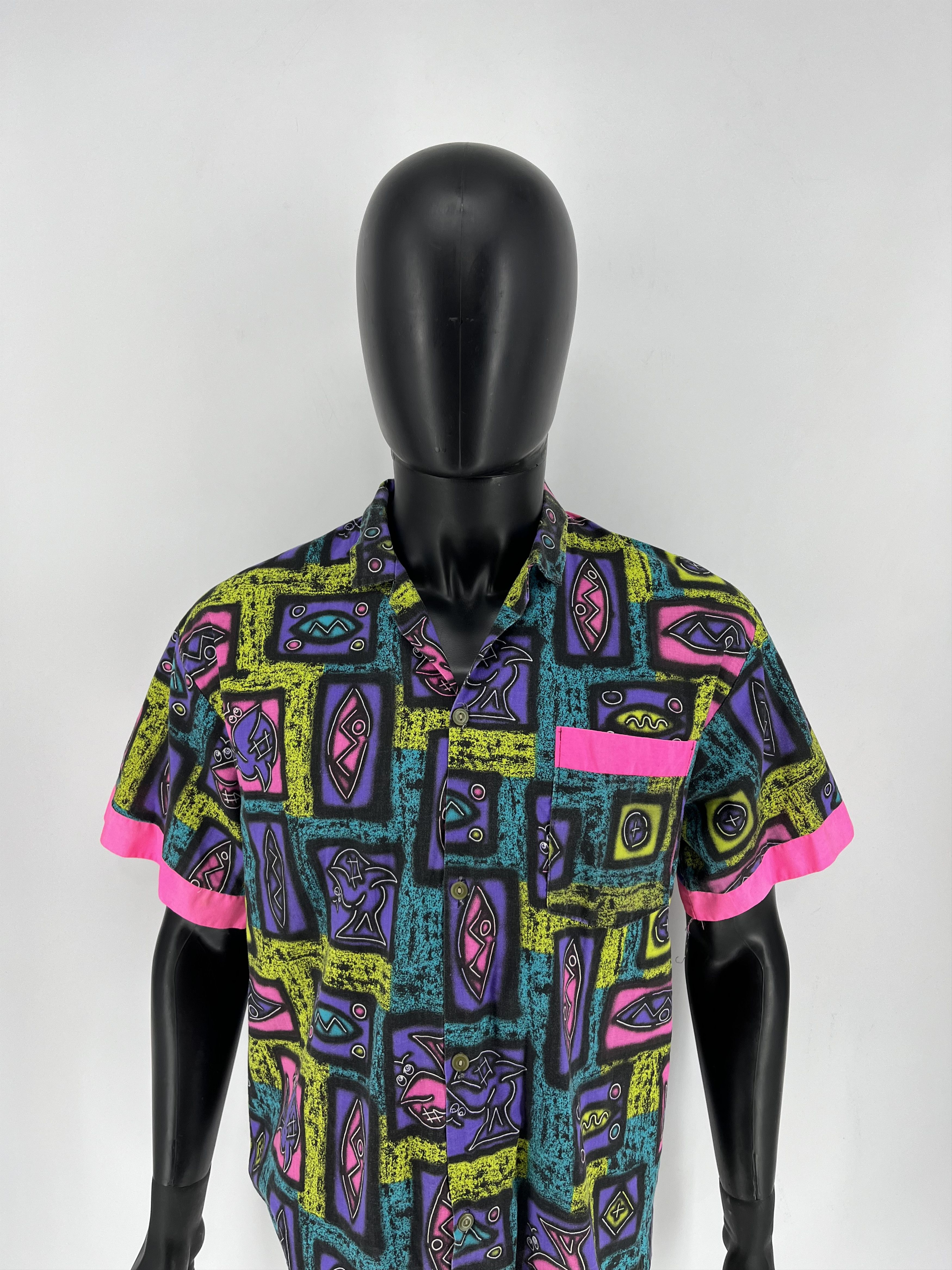 Vintage Vintage 90s Art Streetwear Hawaiian Travis Scott style Size US M / EU 48-50 / 2 - 5 Thumbnail