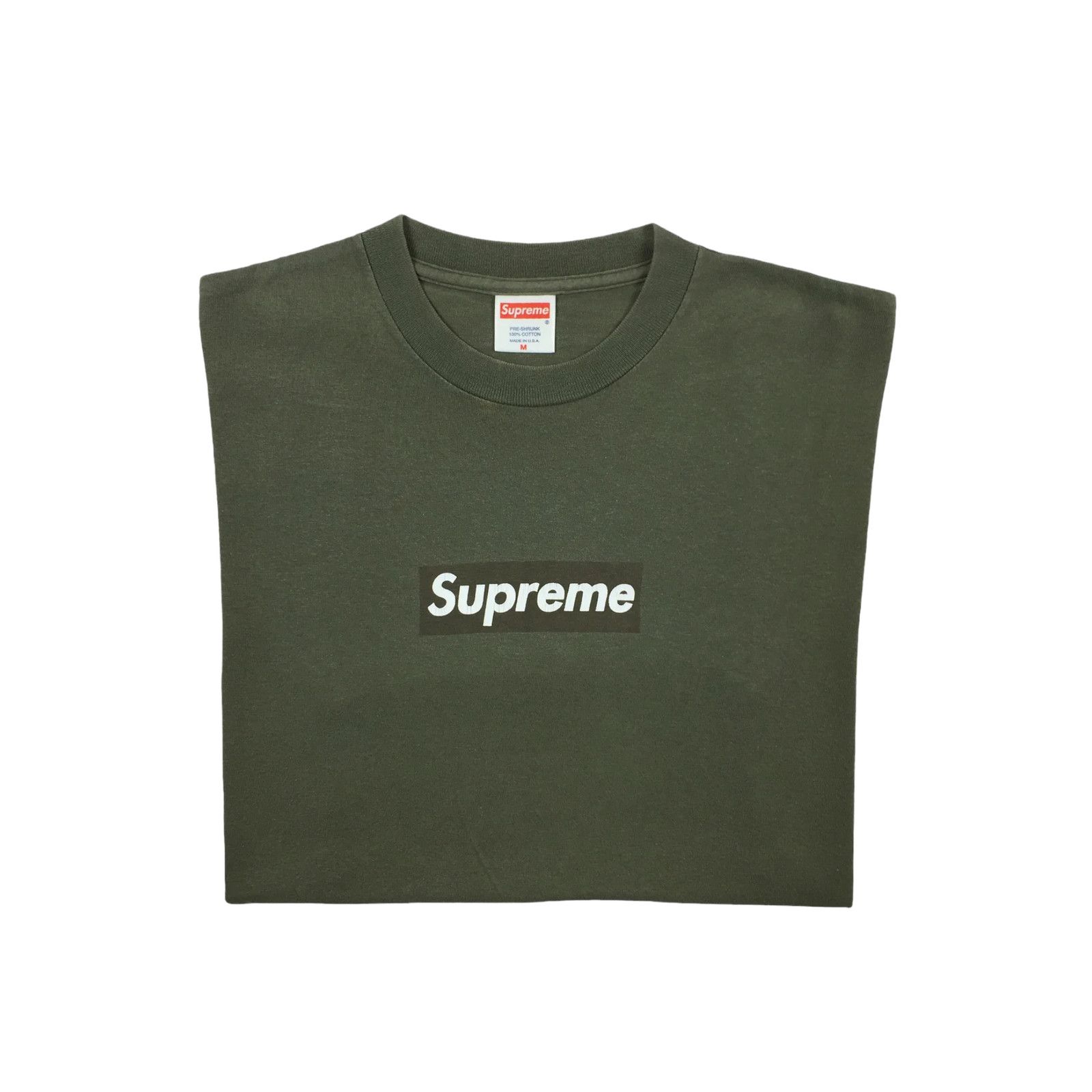 Supreme 2001 Supreme Olive Tonal Box Logo Tee Size US M / EU 48-50 / 2 - 1 Thumbnail