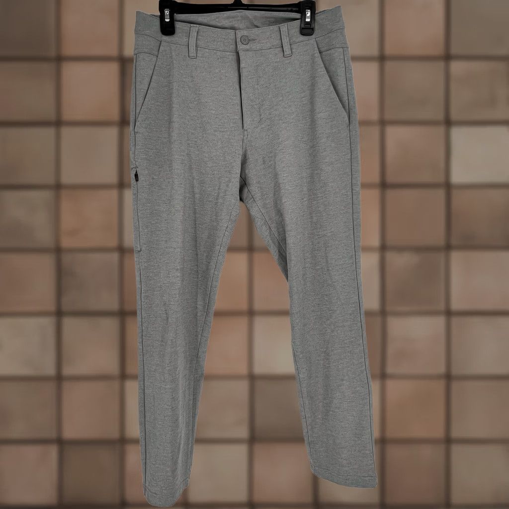 Vintage BYLT Everyday Pant 2.0 Slim Fit Chino Pants Mens 34 Gray 34x30 Tapered Flat Front Zip Pocket Slas h Pockets Casual Size US 34 / EU 50 - 1 Thumbnail