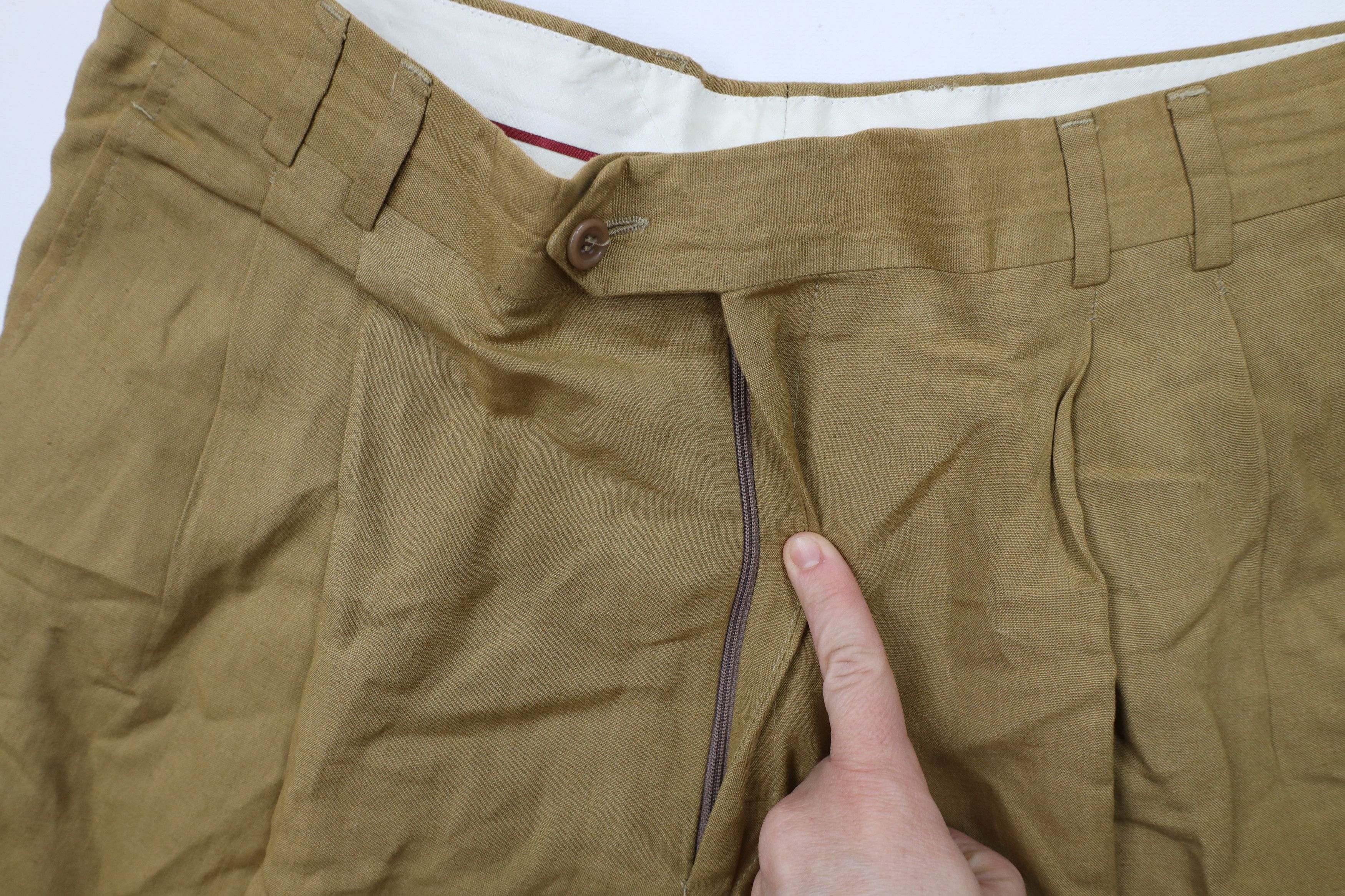 Vintage Vintage 90s Streetwear Wide Leg Linen Blend Chino Pants Size US 34 / EU 50 - 5 Thumbnail