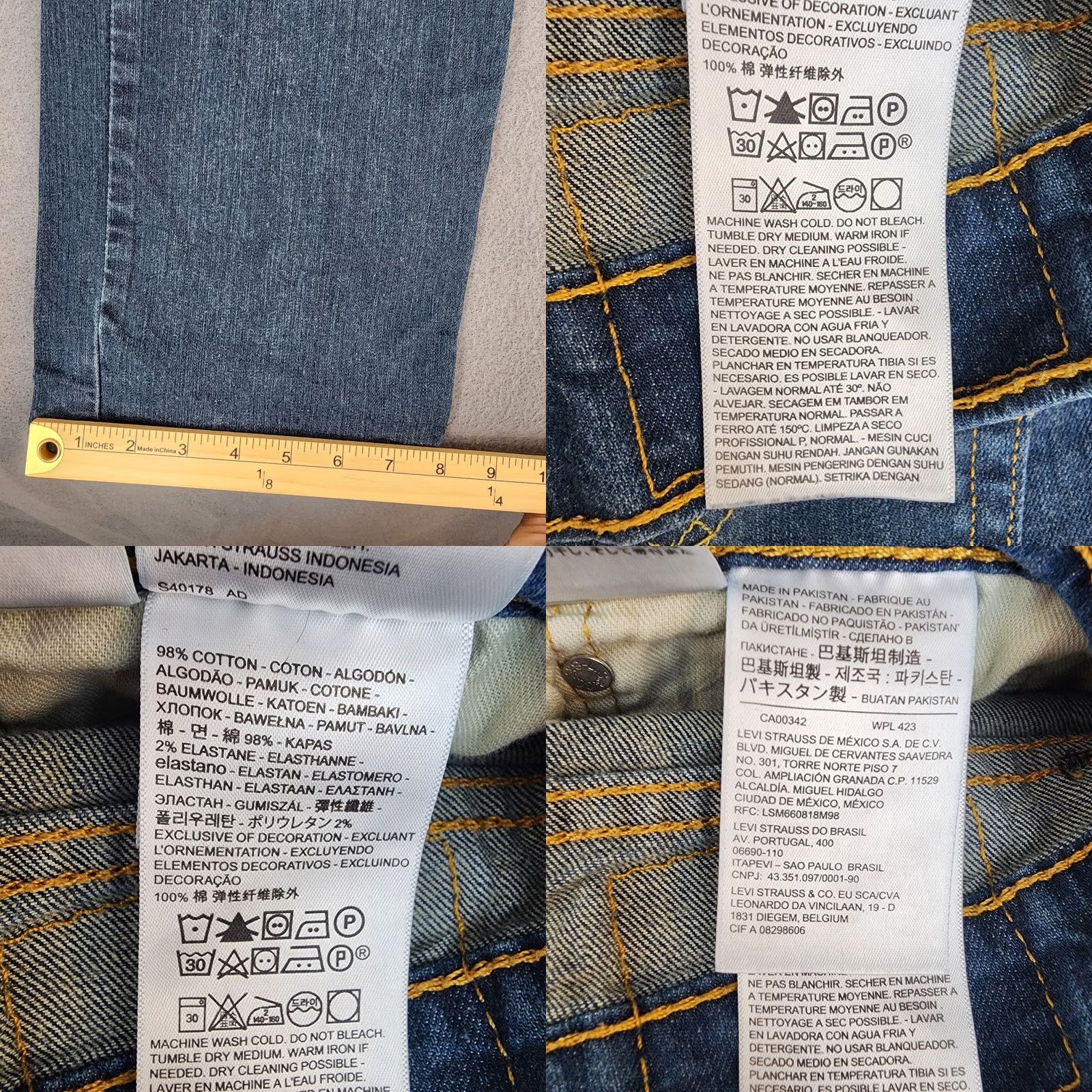 Levi's Levi's Men Jeans 32x28 Straight Regular Dark Cotton Blend Stretch 514 Tag 34x30 Size US 32 / EU 48 - 8 Thumbnail