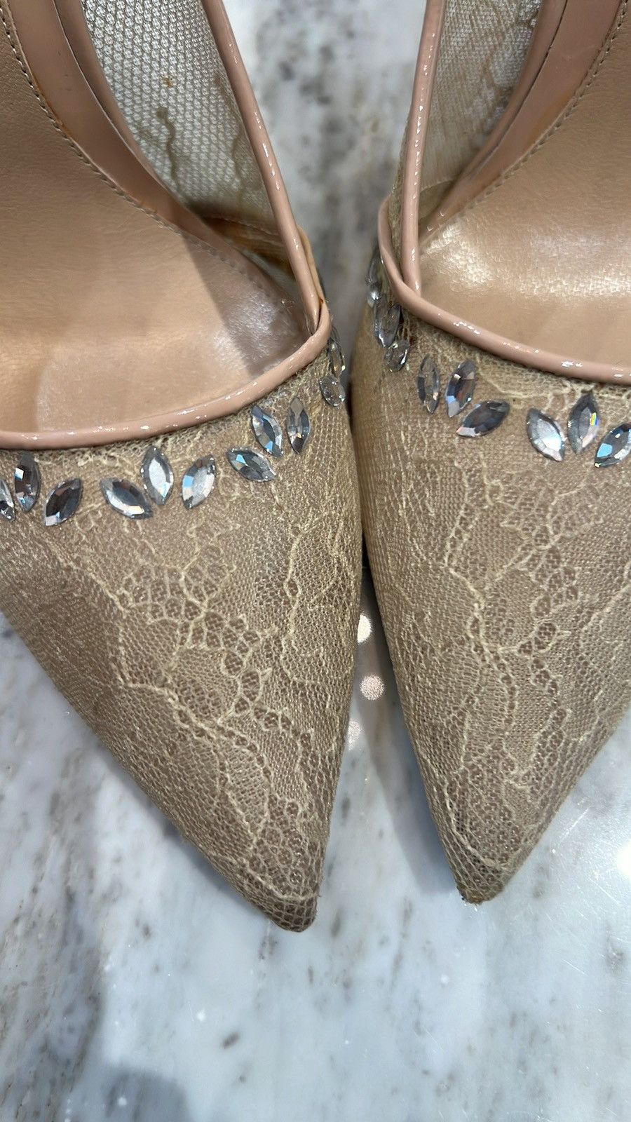 Monique Lhuillier Classy lace nude pump Size US 6.5 / IT 36.5 - 6 Thumbnail