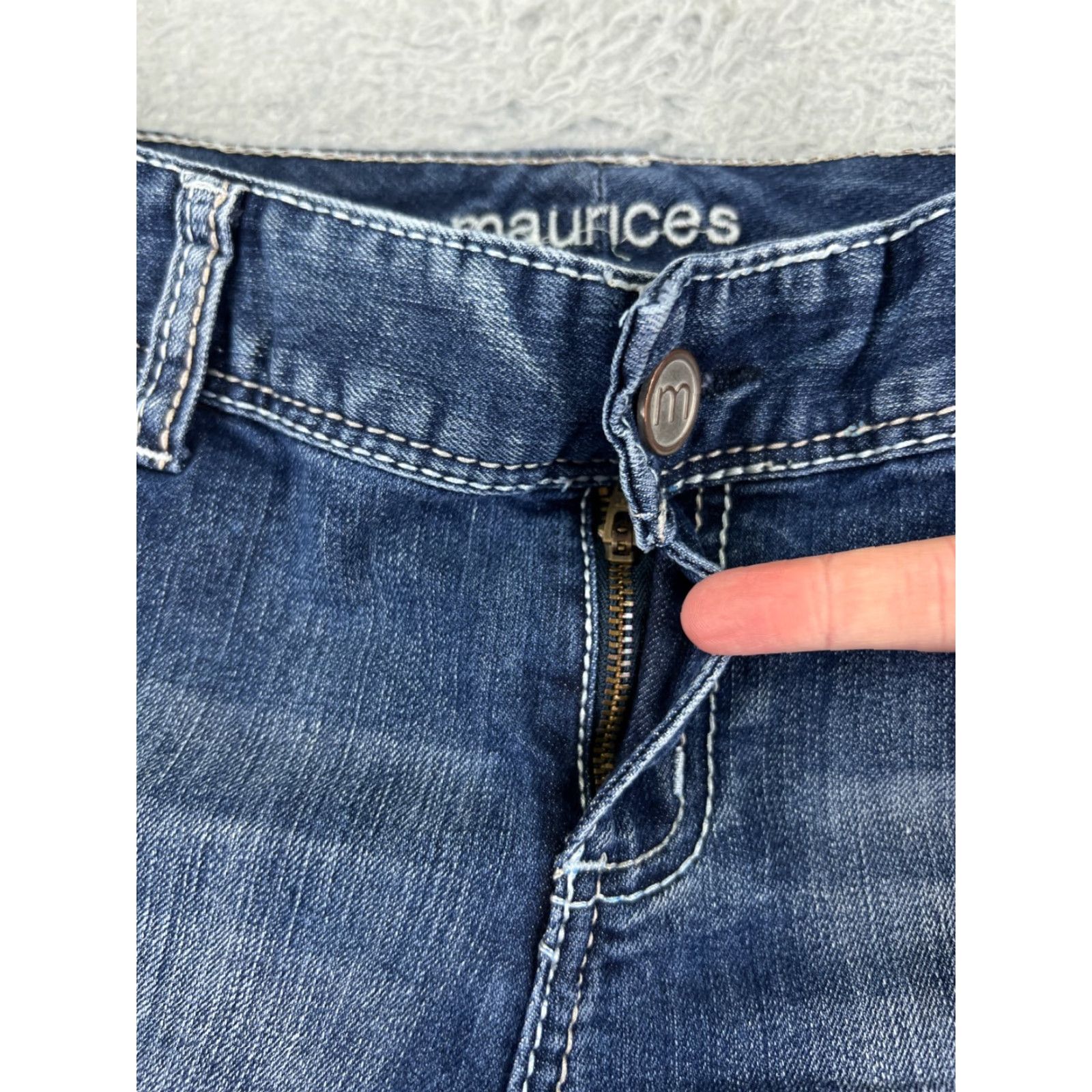 Vintage Maurines Women's Bootcut Jeans Size 9 Low Rise Blue Denim Western Embroidered, Stretch Size 30" / US 8 / IT 44 - 5 Thumbnail