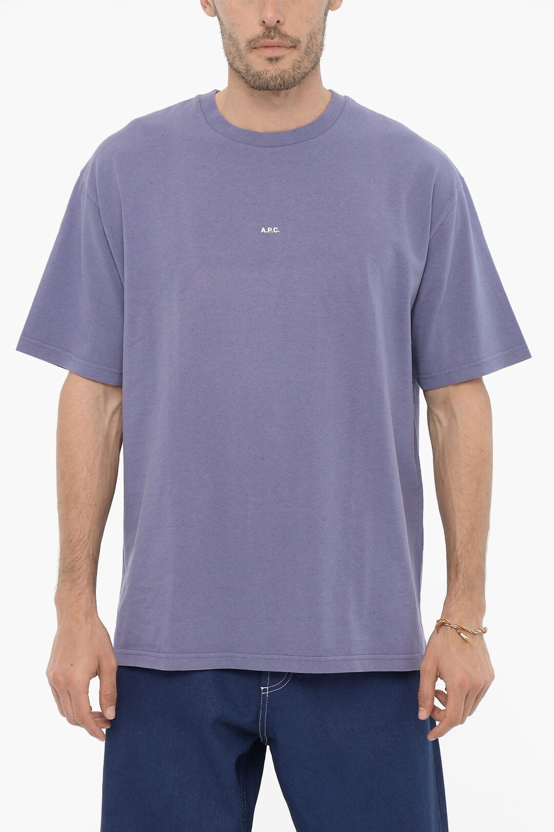 image of A P C Og1Mm0423 Crew Neck T-Shirt In Purple, Men's (Size XL)
