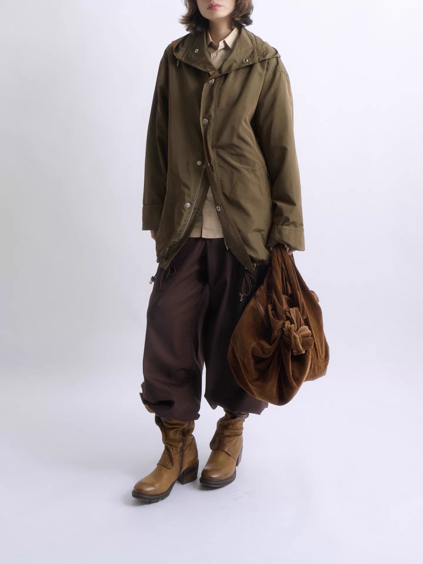 Comme des Garcons COMME des GARÇONS Brown Velvet Cloud Bag Size ONE SIZE - 4 Thumbnail