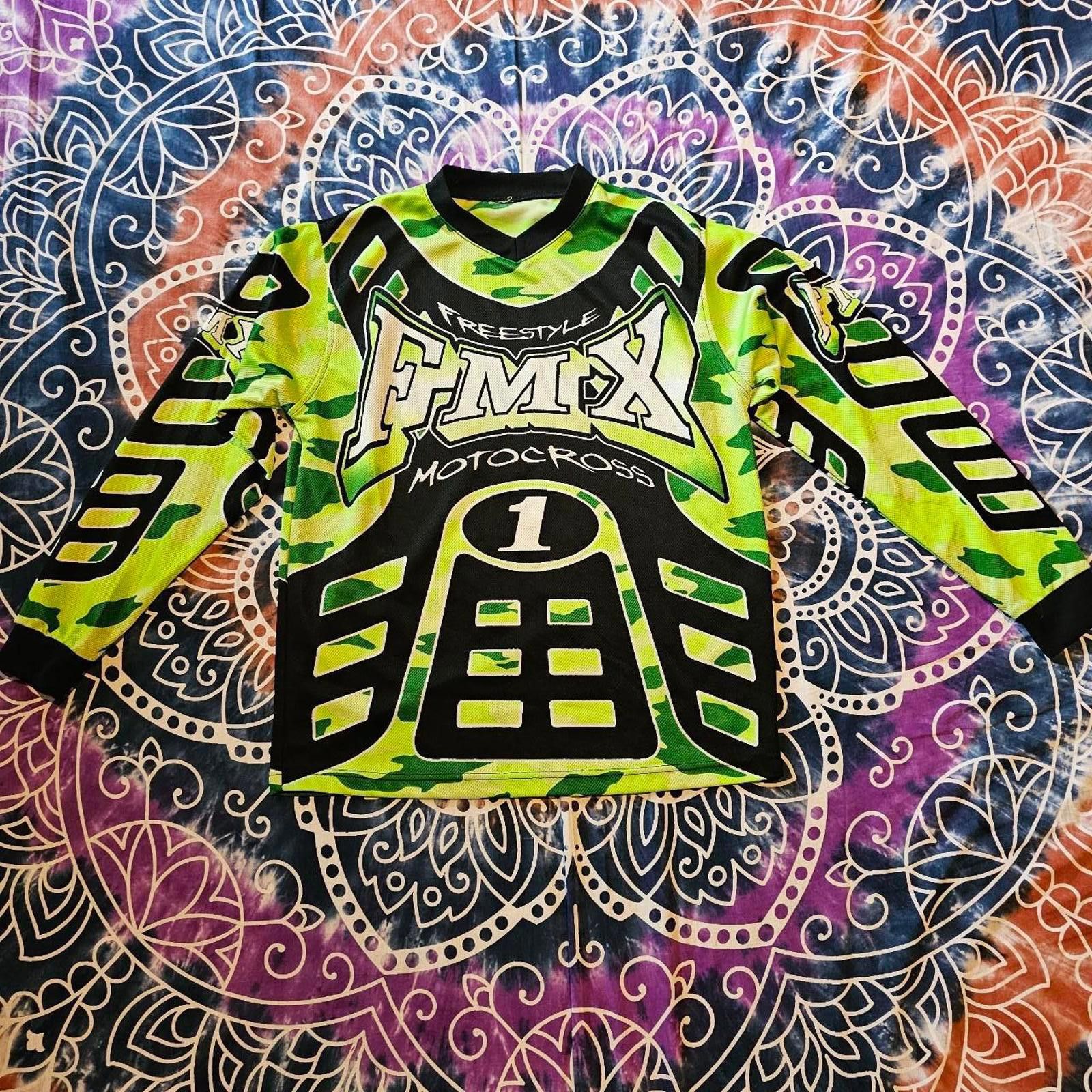 Designer Kid's Black and Green Freestyle Motorcross Rude Boyz Shirt Size US XL / EU 56 / 4 - 1 Thumbnail
