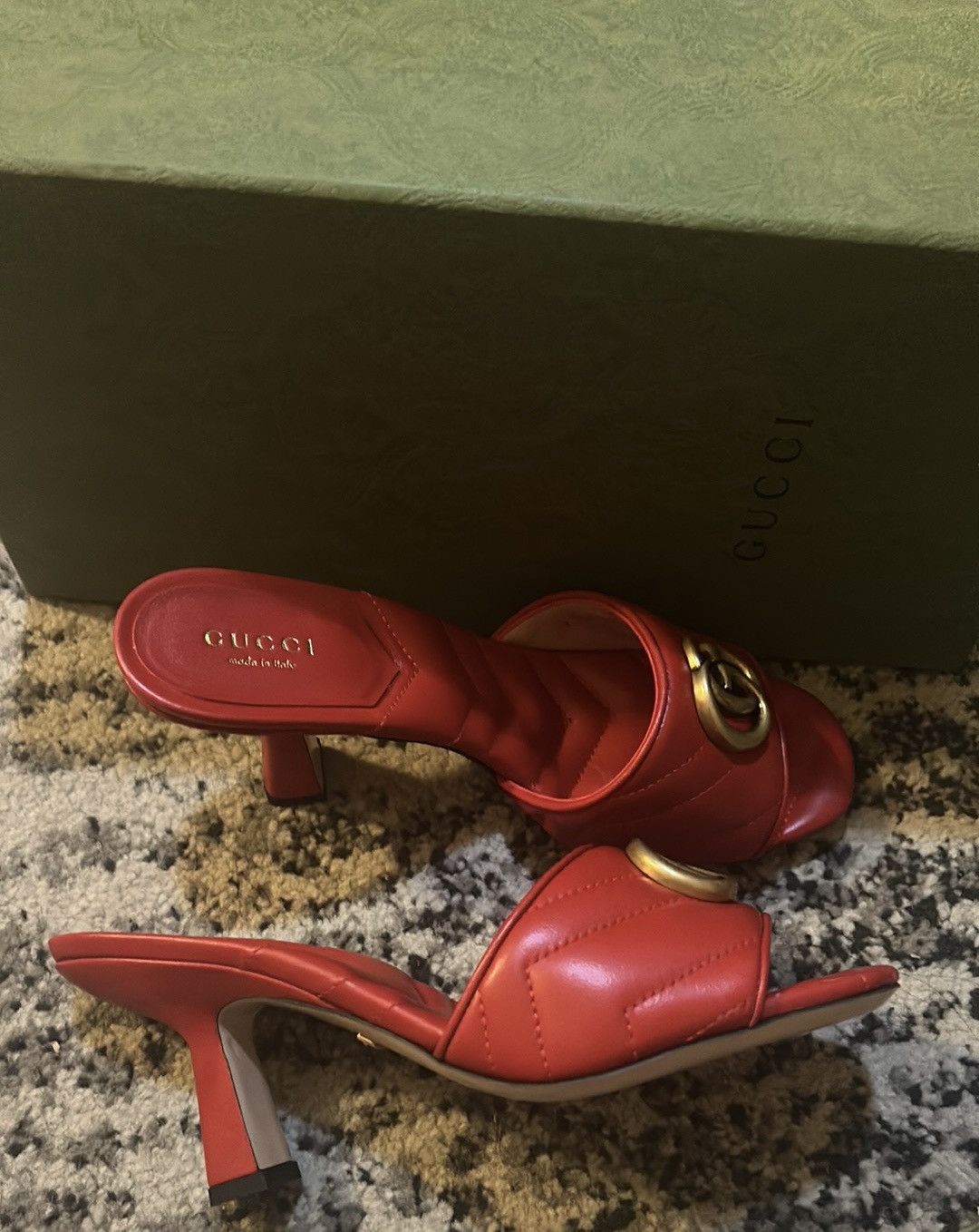 Gucci Gucci Double G Marmont Slide Sandal Mules Maple Red size 36 Size US 6 / IT 36 - 3 Thumbnail