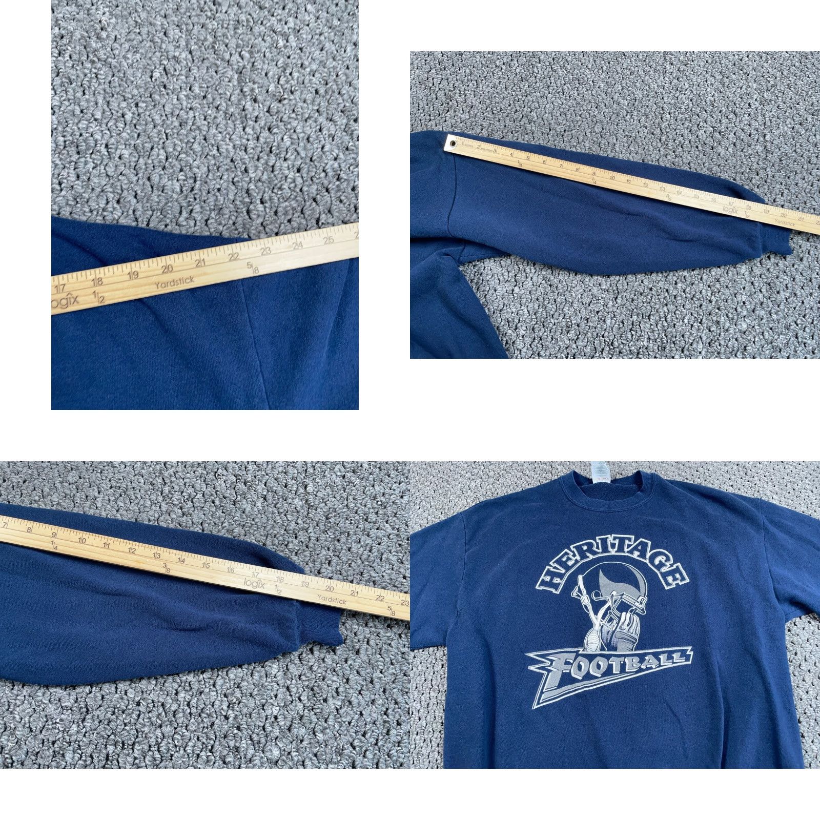 Jerzees VINTAGE Jerzees Michigan Heritage High School Football Sweatshirt Adult XL Blue Graphic Print Heavyweight 90s Mens Sweatshirt Size US XL / EU 56 / 4 - 8 Thumbnail