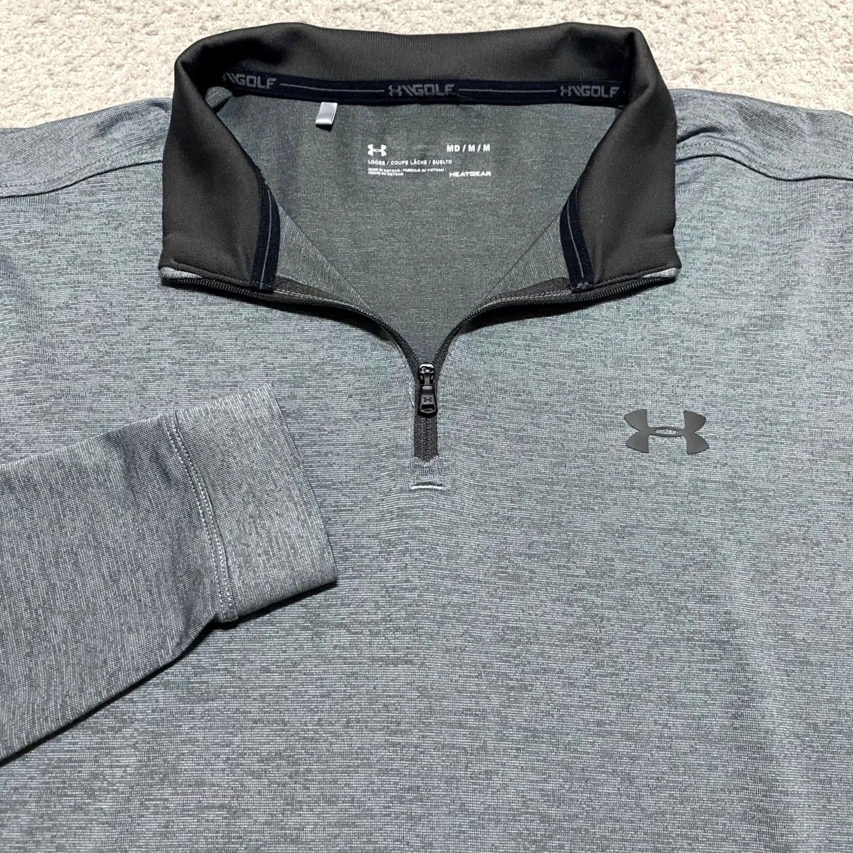 Under Armour Under Armour Mens Shirt Gray 1/4 Zip Long Sleeve HeatGear Pullover M Size US M / EU 48-50 / 2 - 4 Thumbnail