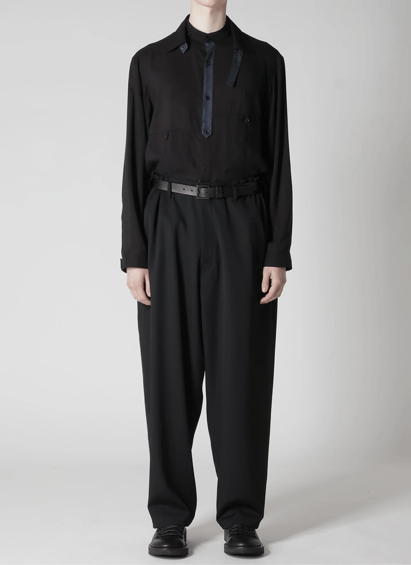 Yohji Yamamoto Yohji Yamamoto Pour Homme - WOOL GABARDINE SIDE TUCK PANTS Size US 32 / EU 48 - 2 Thumbnail