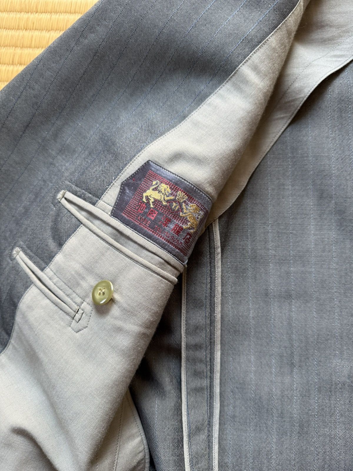 Other Summer Vintage All Wool MIYUKI KEORI Pinstripe Suit Japan Size 42R - 4 Thumbnail