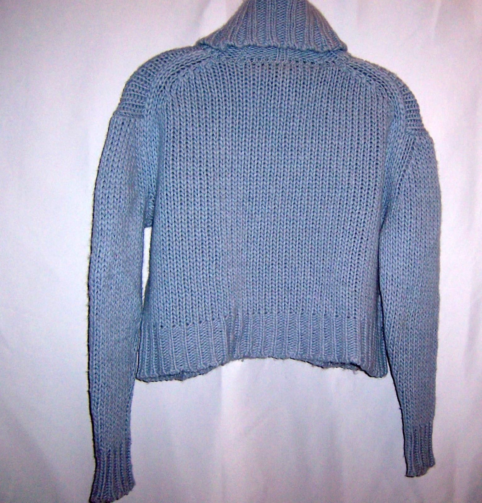 J.Crew J. Crew Wool Blend Cropped Turtle Neck Sweater Light Blue-PS Size S / US 4 / IT 40 - 3 Thumbnail
