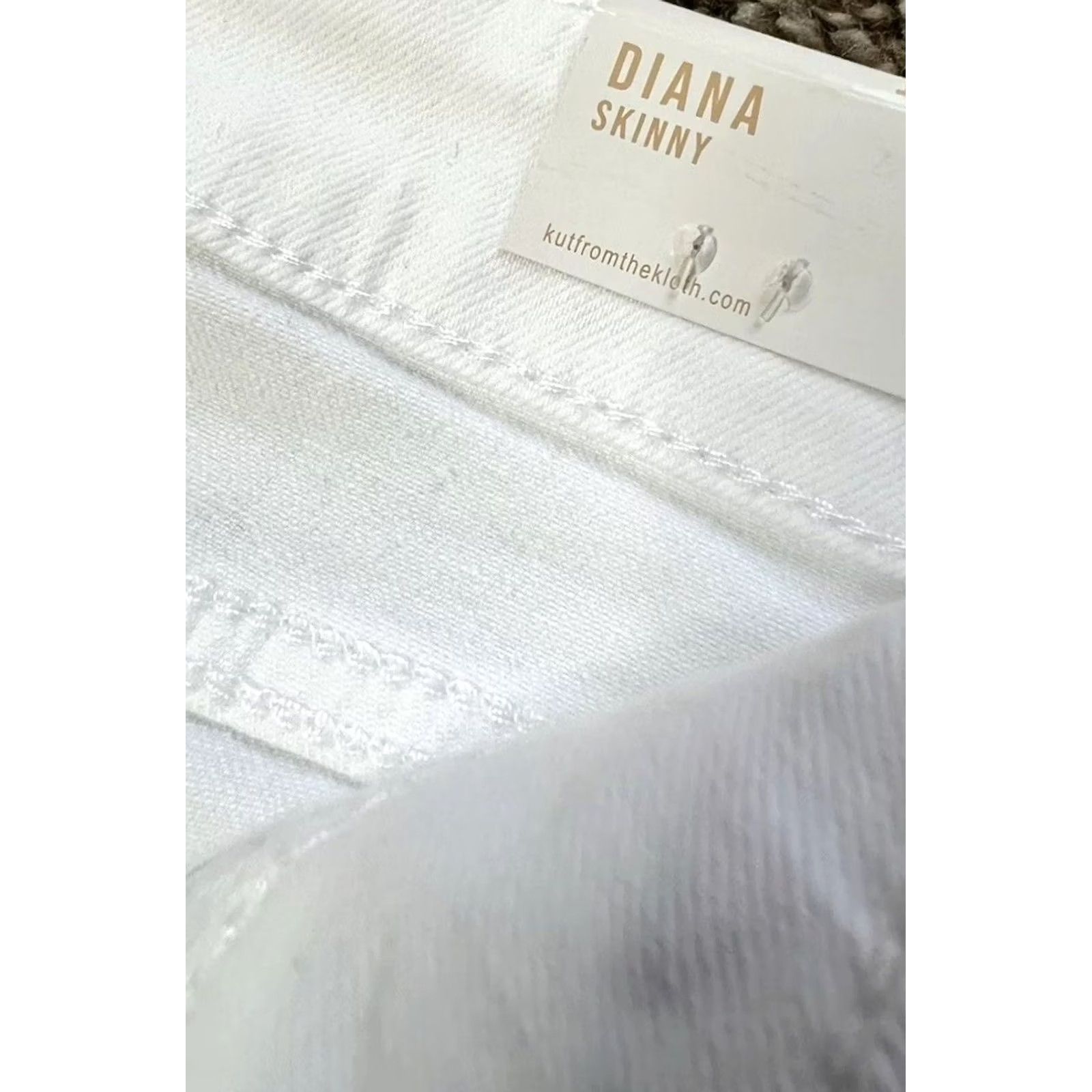 Vintage VINTAGE KUT from the Kloth Women's Diana Skinny Jeans Stretch Denim Solid White 14 Size 36" / US 14 / IT 50 - 4 Thumbnail