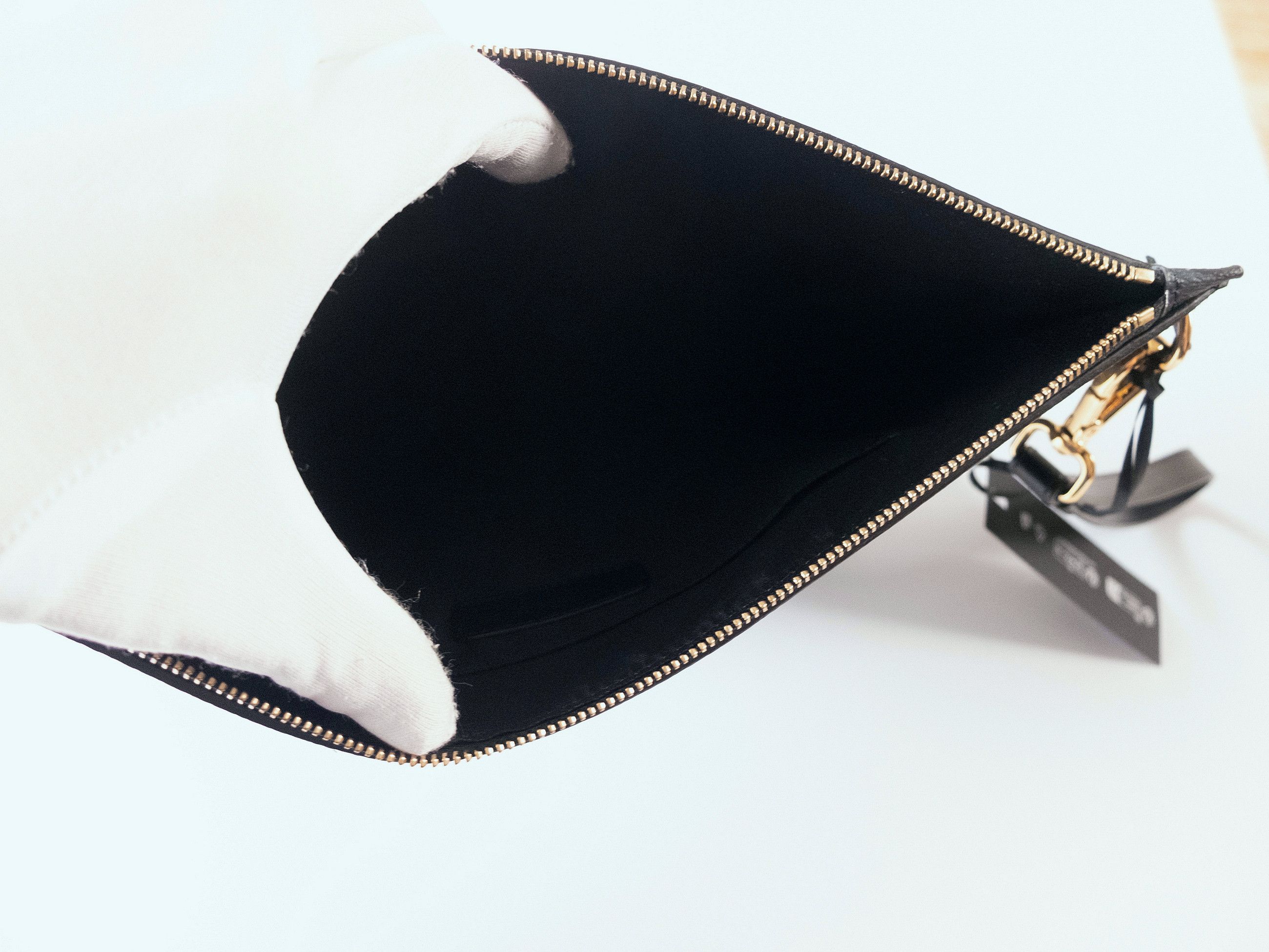 Versace VERSACE La Greca black gray coated canvas large clutch Size ONE SIZE - 5 Thumbnail