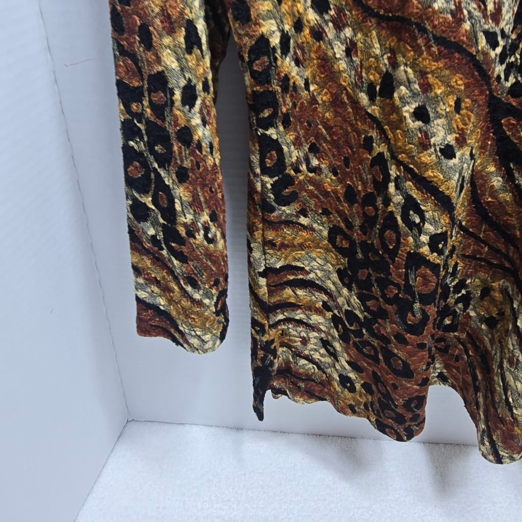 Industry of All Nations Women's Notations Long Sleeve Tee M Brown Black Animal Print Size M / US 6-8 / IT 42-44 - 4 Thumbnail
