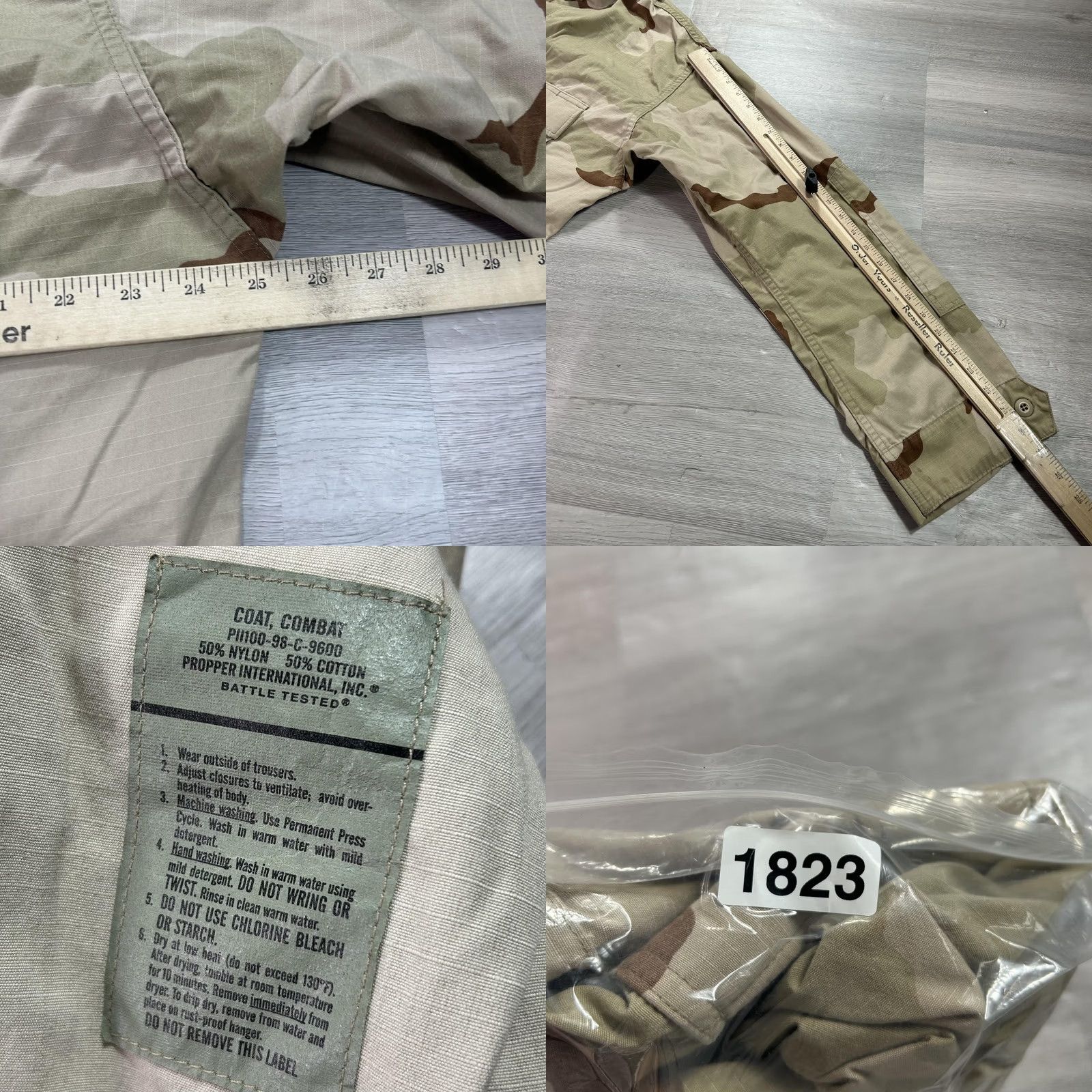 Propper VINTAGE Propper Coat Mens Large Beige Desert Camo BDU Button Pockets Military Coat Size US L / EU 52-54 / 3 - 8 Thumbnail