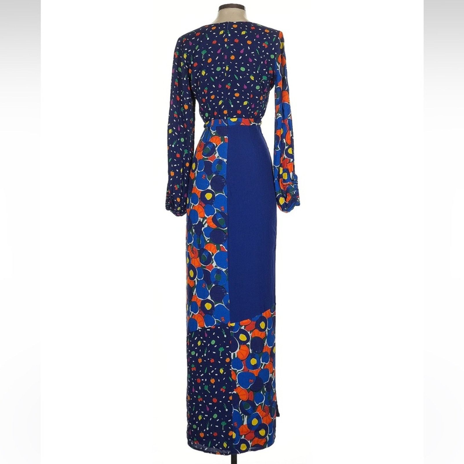 Staud Staud Vague Patchwork Maxi Dress - Size 2 - Blue Size XS / US 0-2 / IT 36-38 - 7 Thumbnail