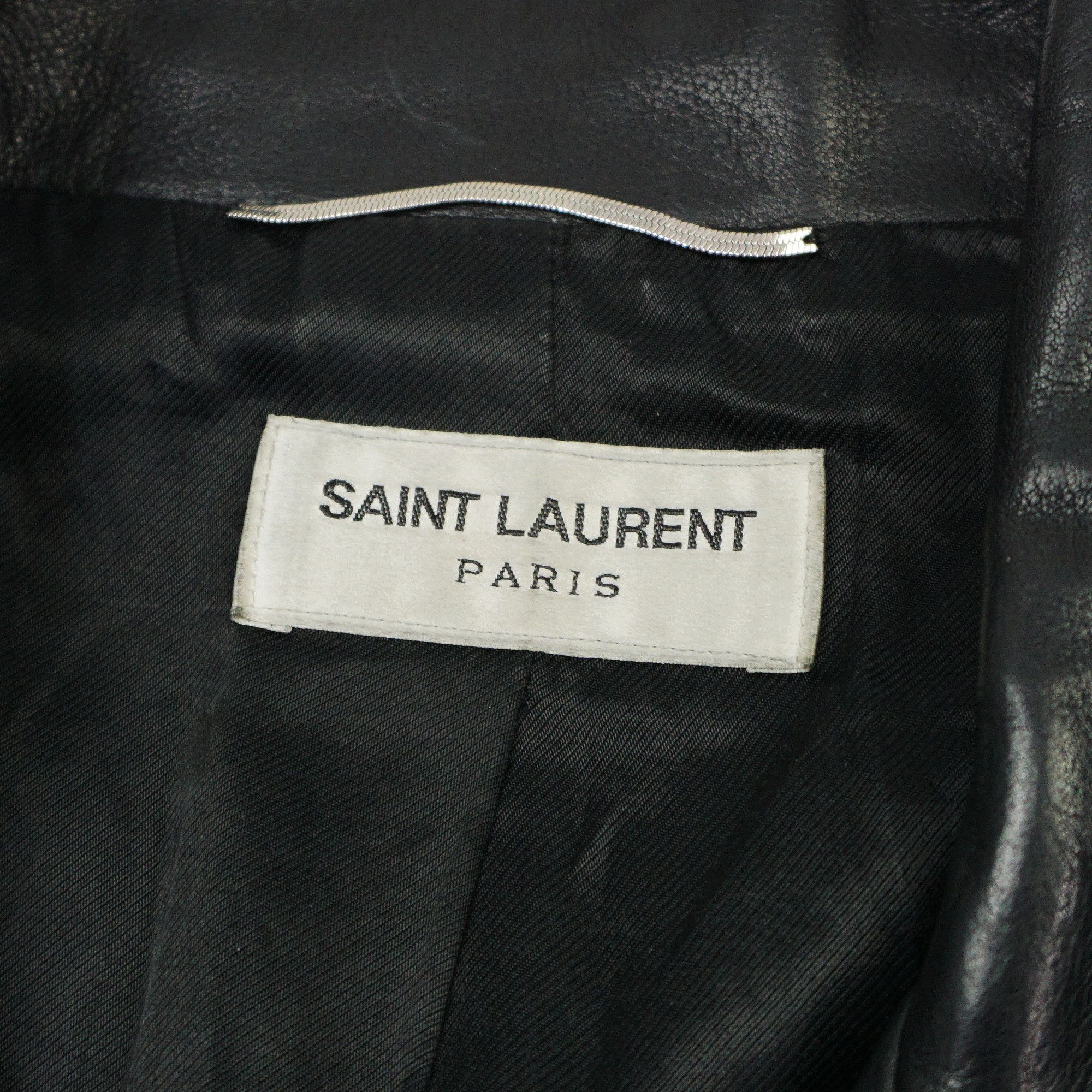 Hedi Slimane × Saint Laurent Paris SLP SS15 "Psych Rock" Leather Fringed Biker Jacket Size US S / EU 44-46 / 1 - 7 Thumbnail